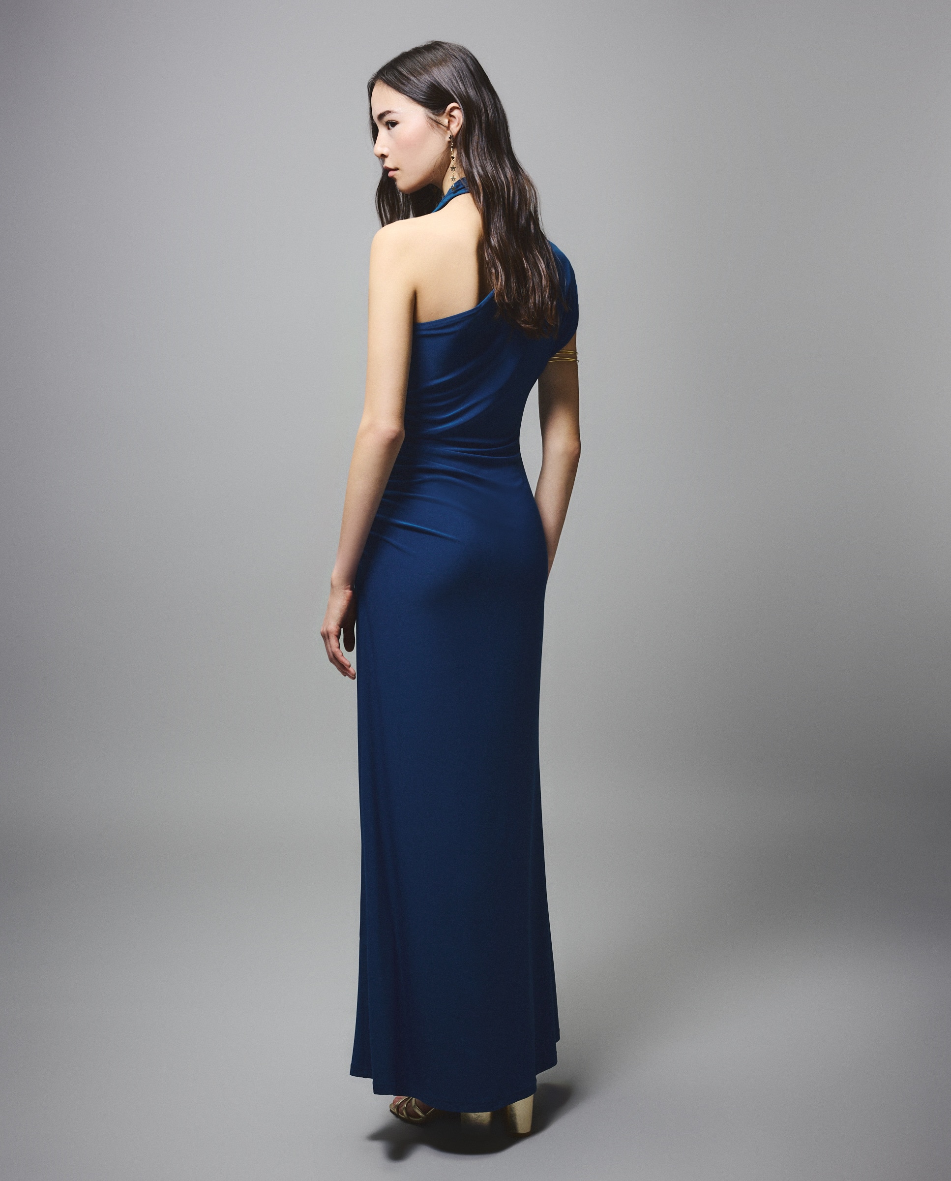 Vestido com Costas Abertas Verde Pato-3