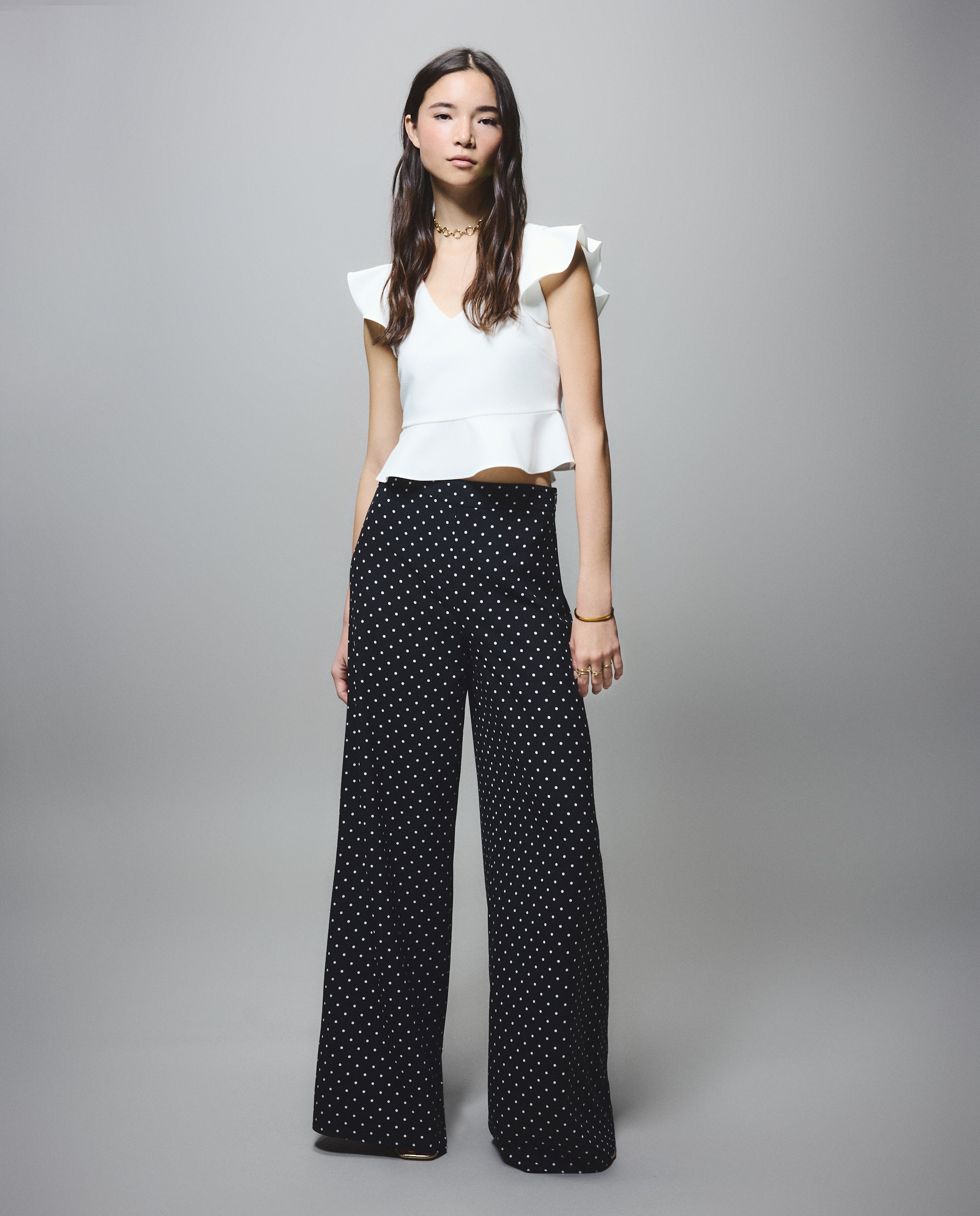 Top Liso com Decote em Bico Branco-marfim-2