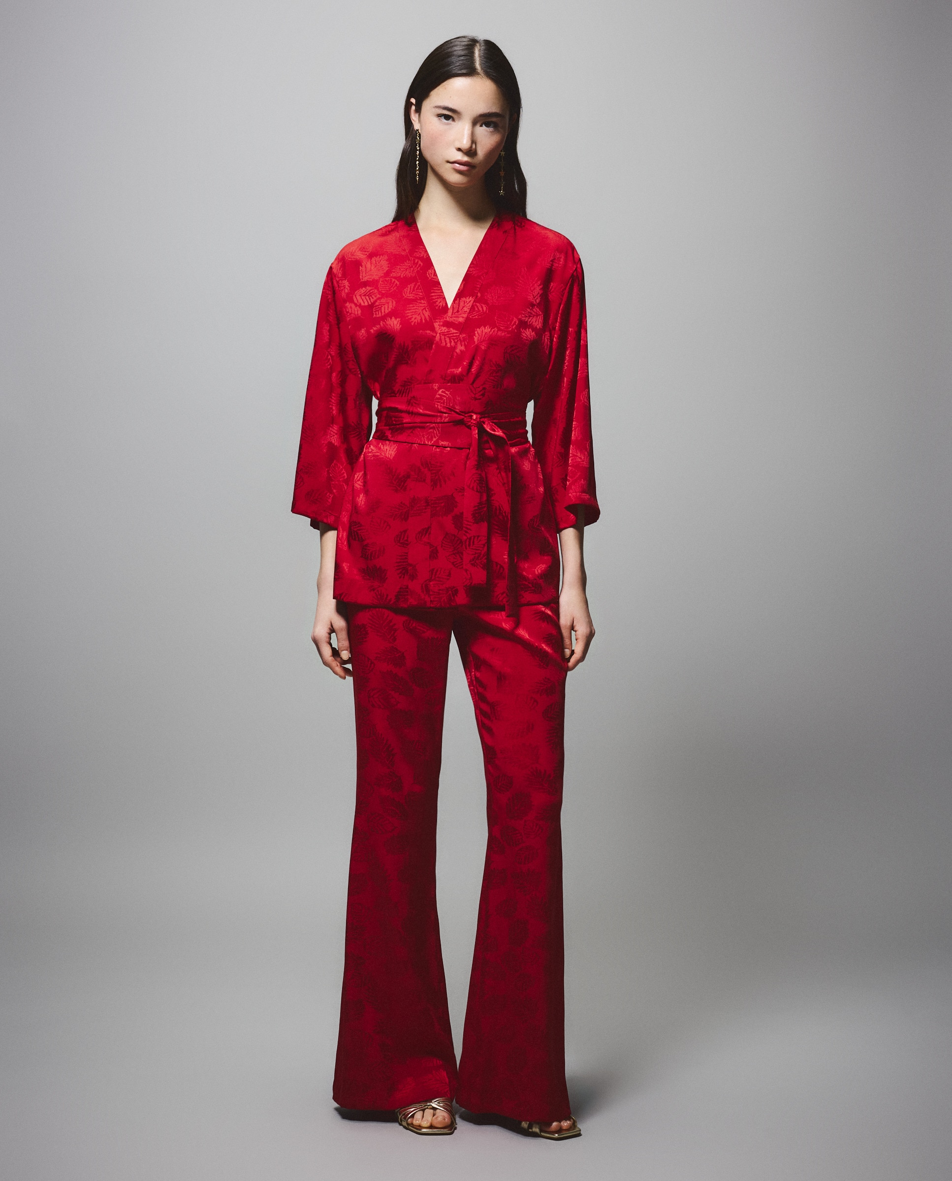 Kimono de Jacquard de Formatura Vermelho-3