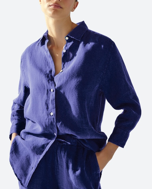 Imagen 0 de Camisola manga larga de lino de mujer