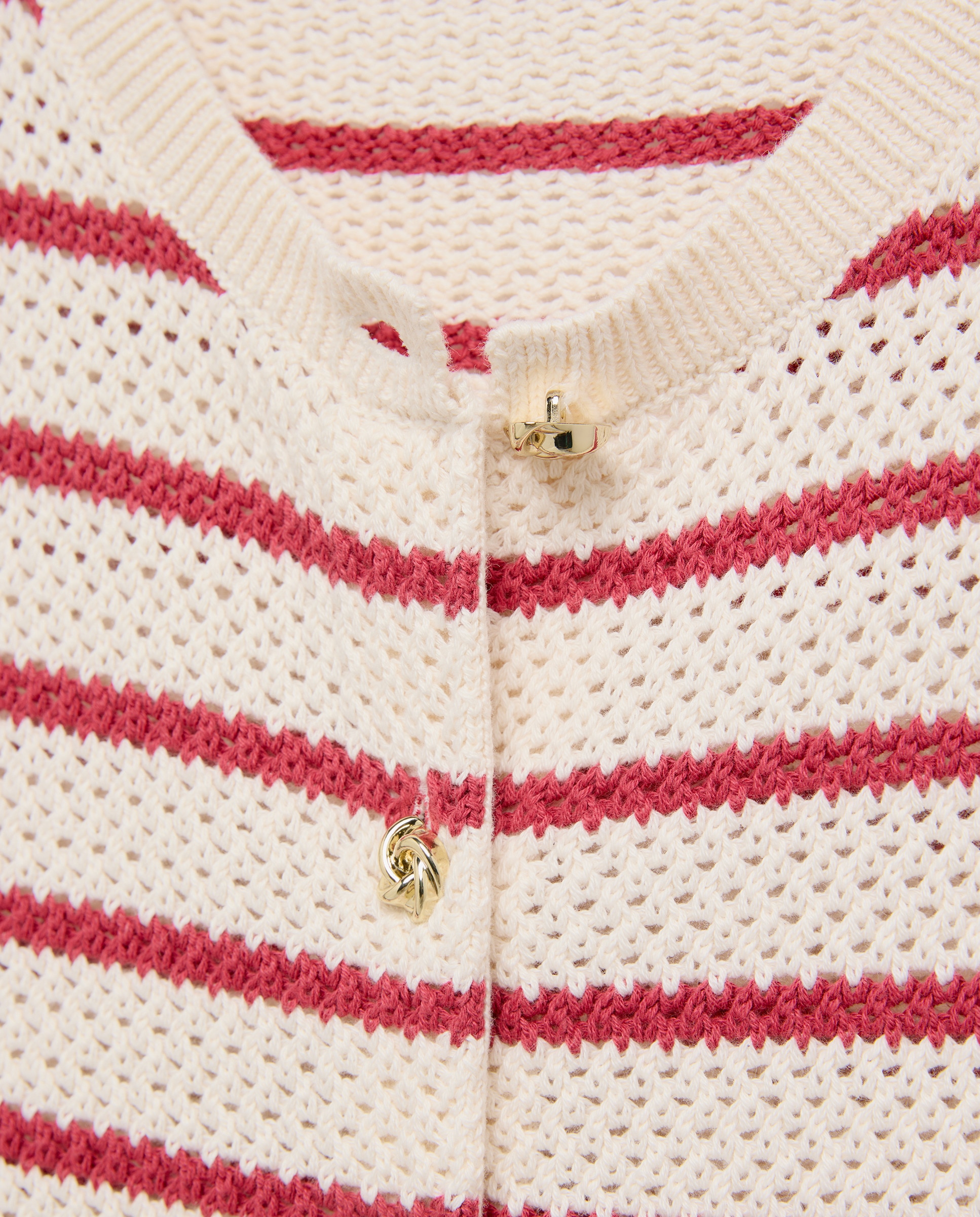 Casaco de malha estampado Rosa-6