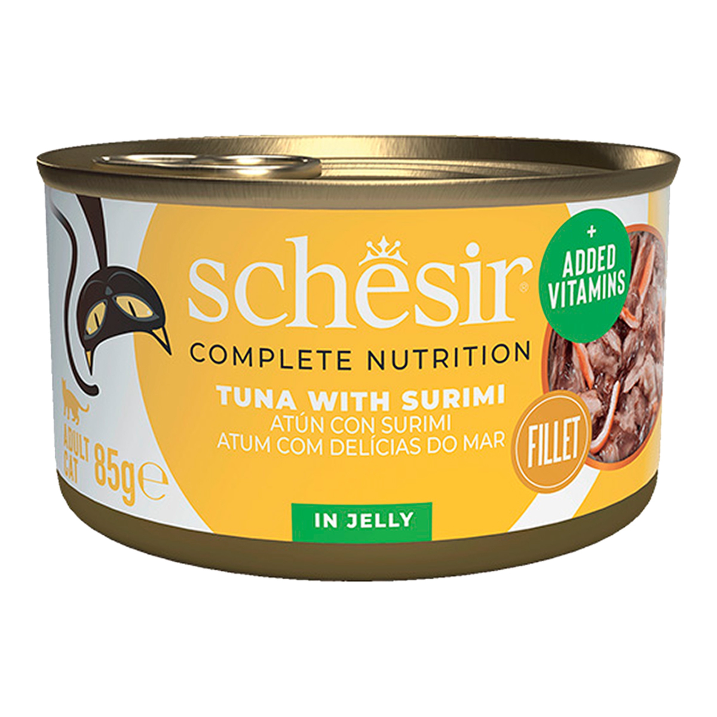 Imagen 0 de Comida húmeda para gatos adultos Schesir atún y surimi 85 g
