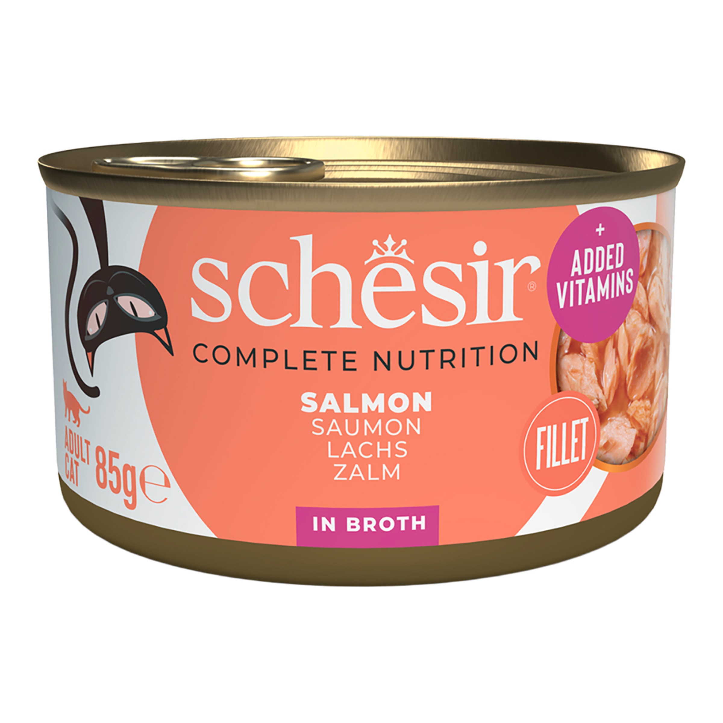 Imagen 0 de Comida húmeda para gatos adultos Schesir salmón al natural 85 g