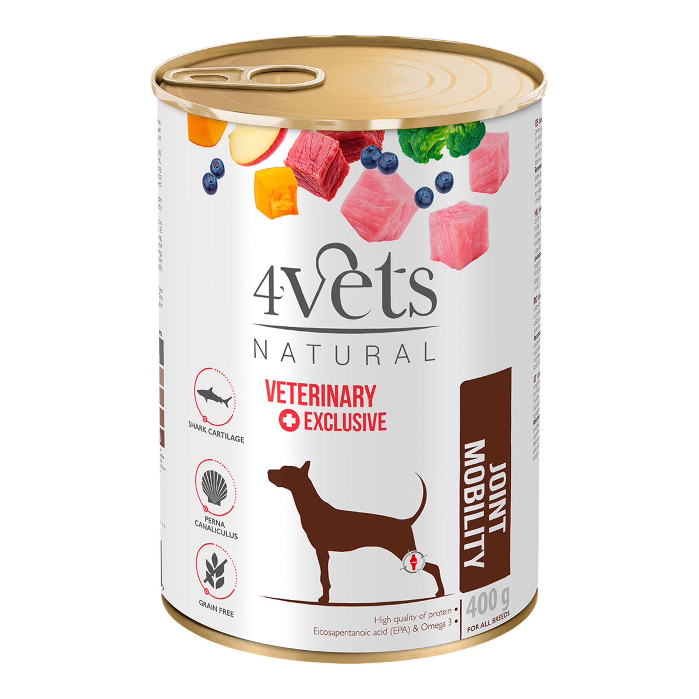 Imagen 0 de Comida húmeda para perros adultos 4Vets Natural Joint Mobility Dietas Veterinarias pavo 400 g