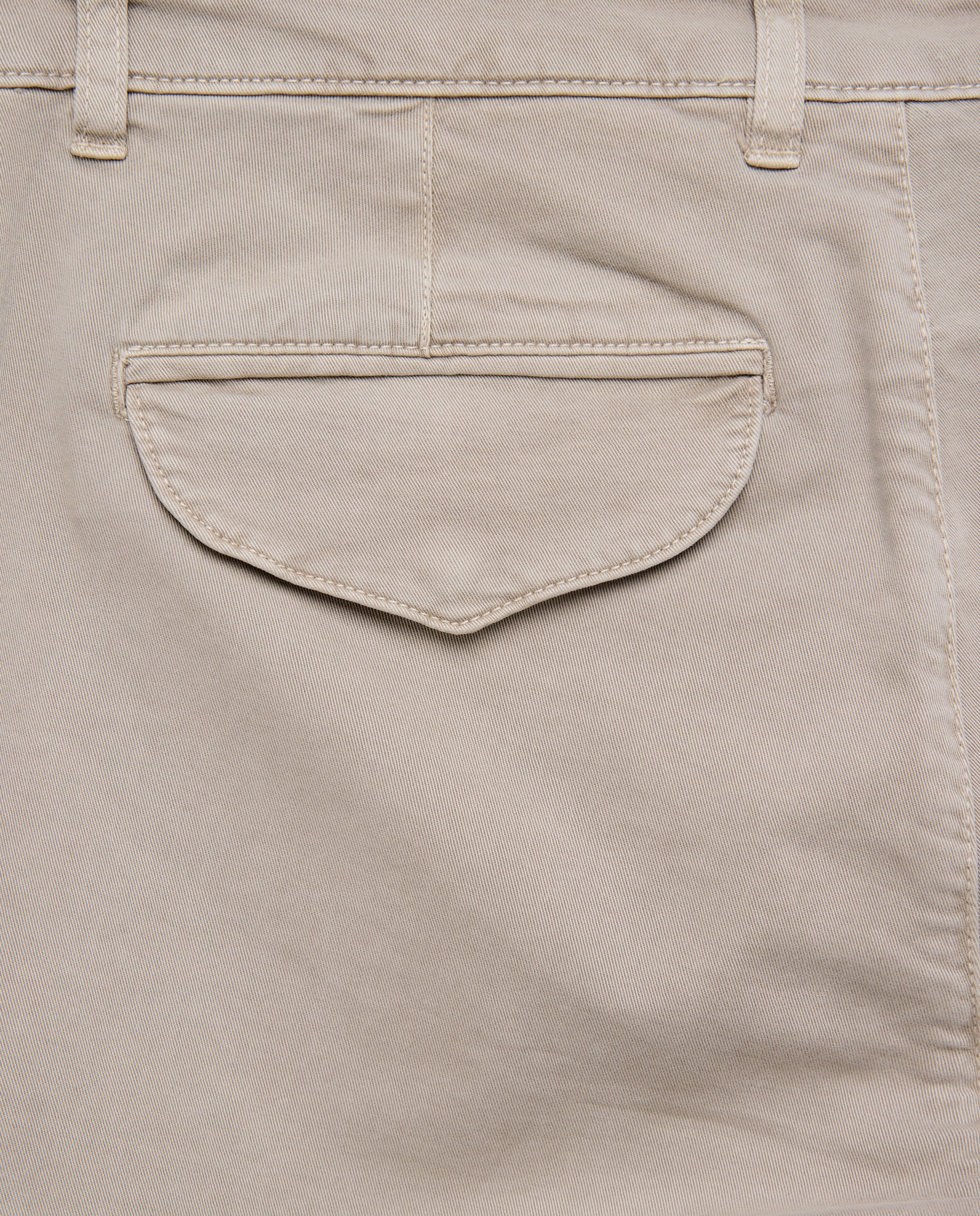 Calças Slim Multibolsos de Algodão Vison Claro-5