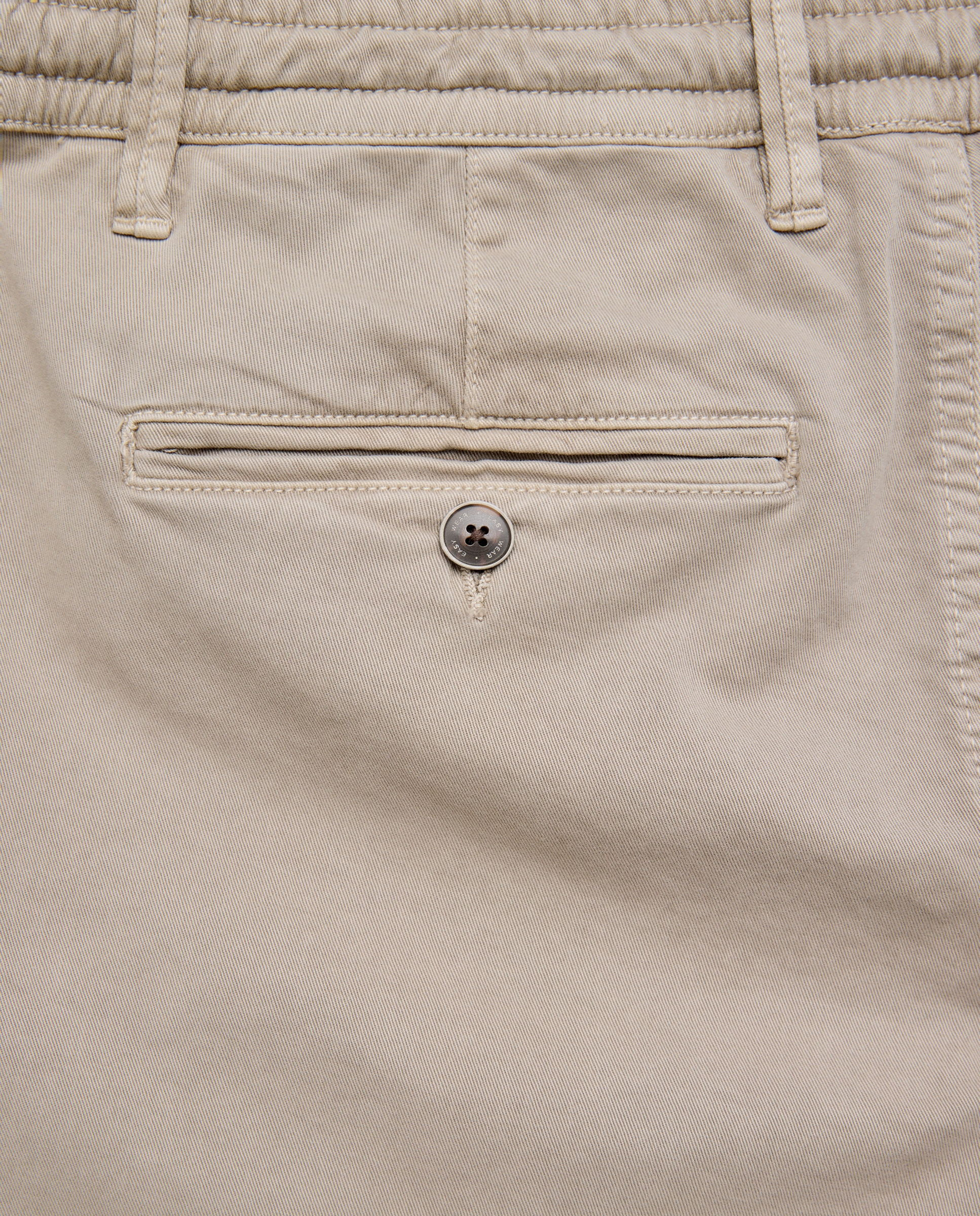 Calças Chino com Elásticos Straight Stretch Vison Claro-5