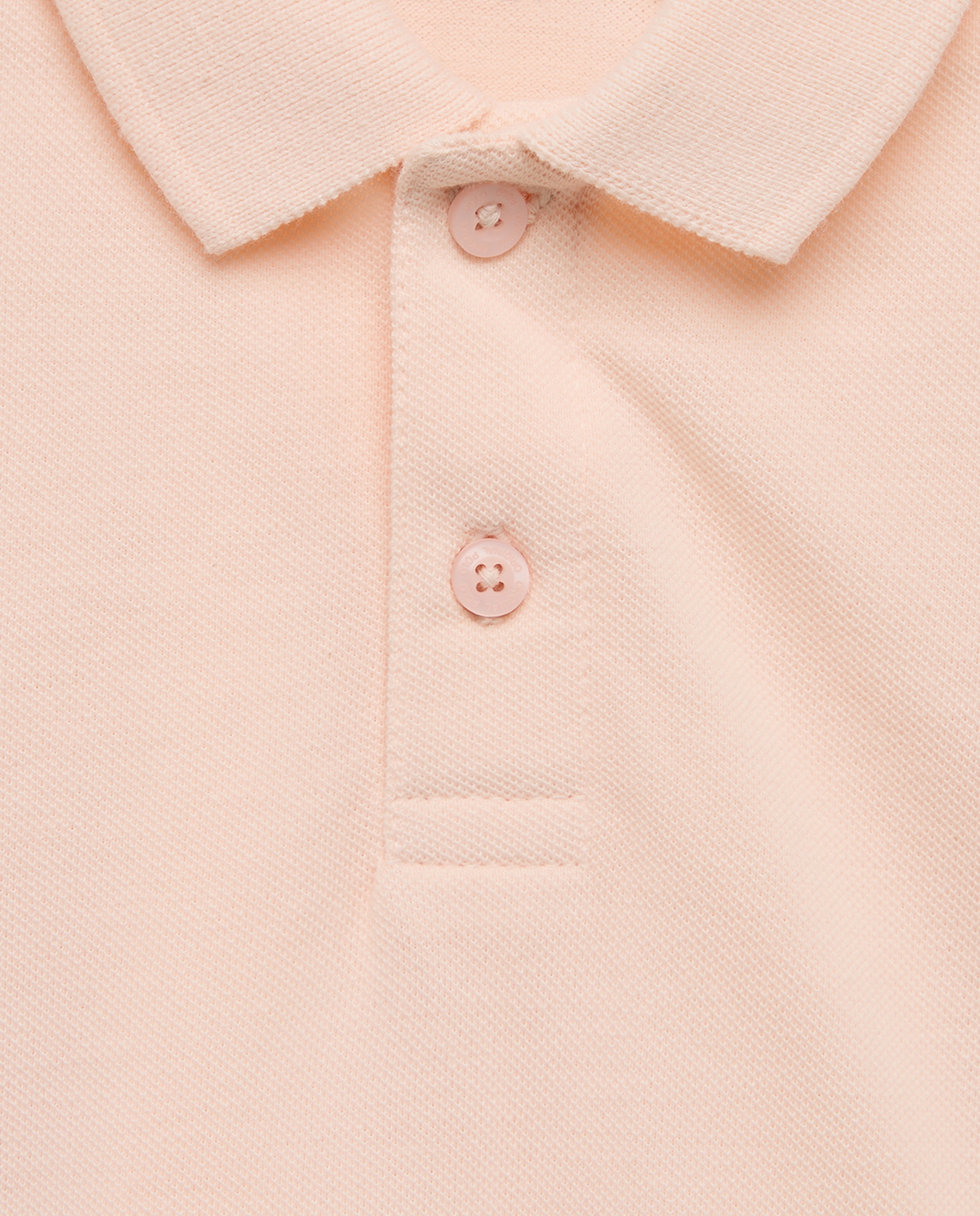 Polo de bebé piqué manga corta 650 Melocotón-3