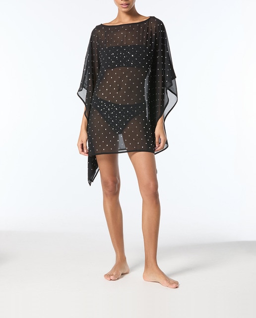 Imagen 0 de Kaftán chiffon estampado lunares