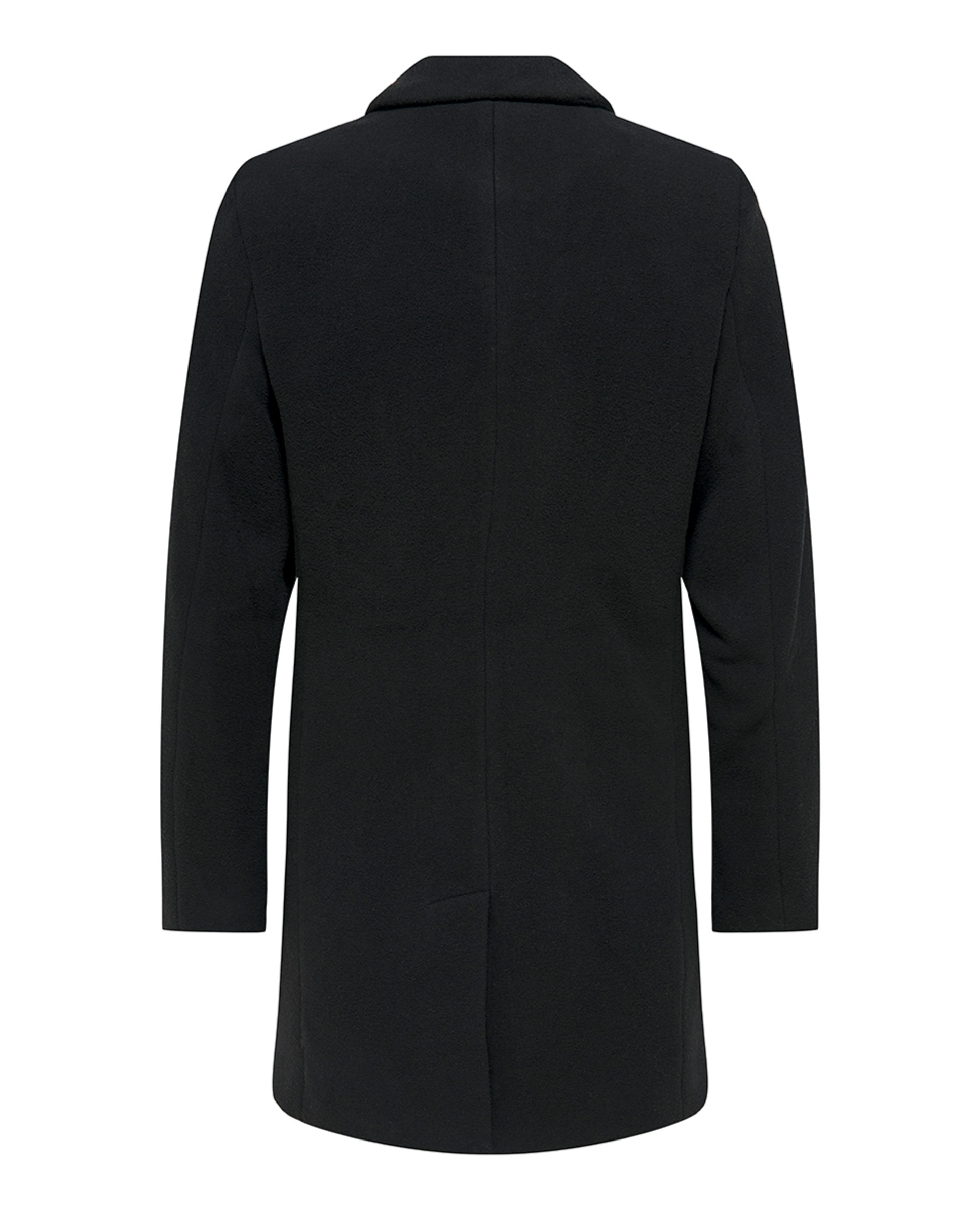 Sobretudo de Pano Regular Fit com Corte Clássico Preto-4