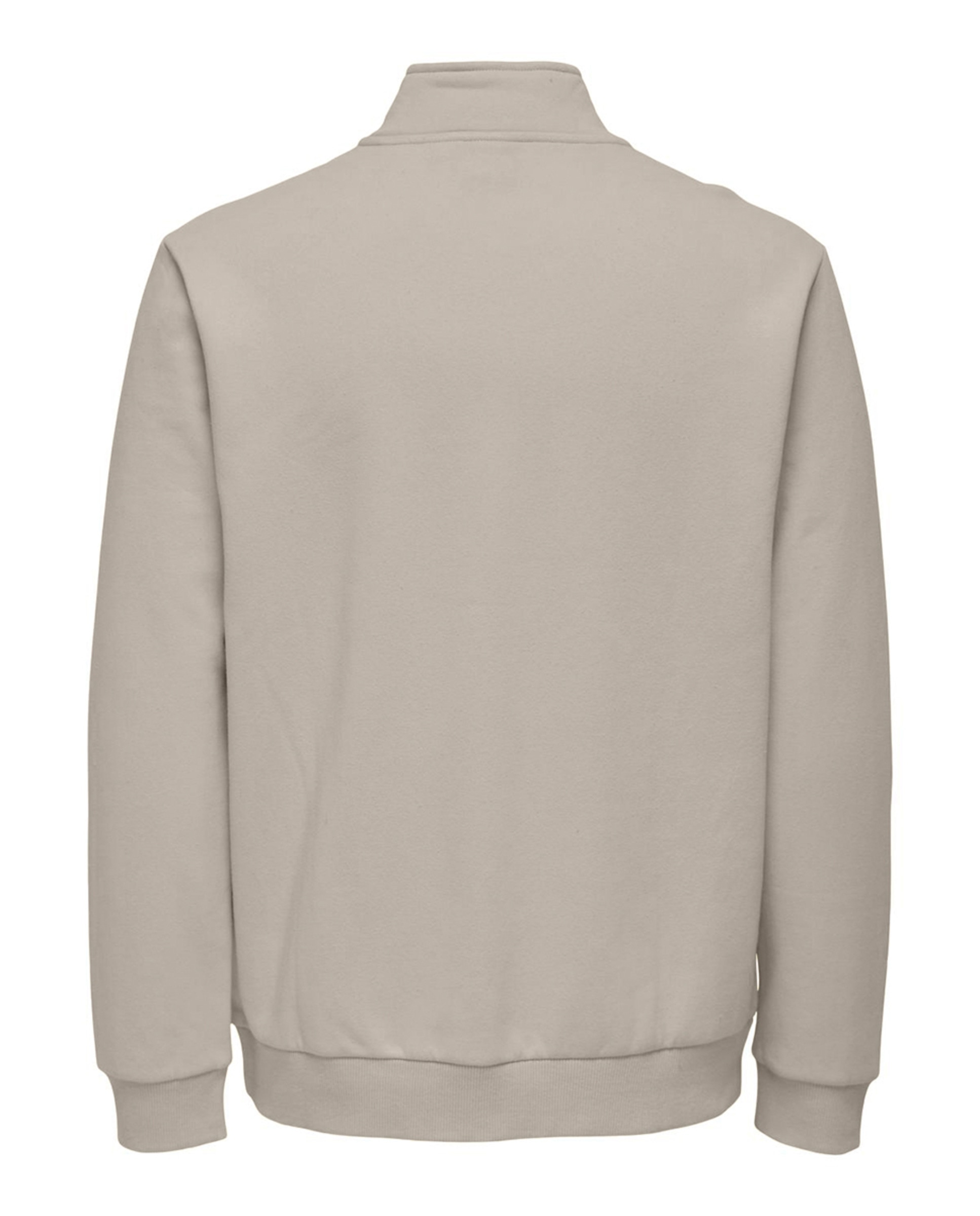 Sweatshirt Básica com Gola Alta Bege-5