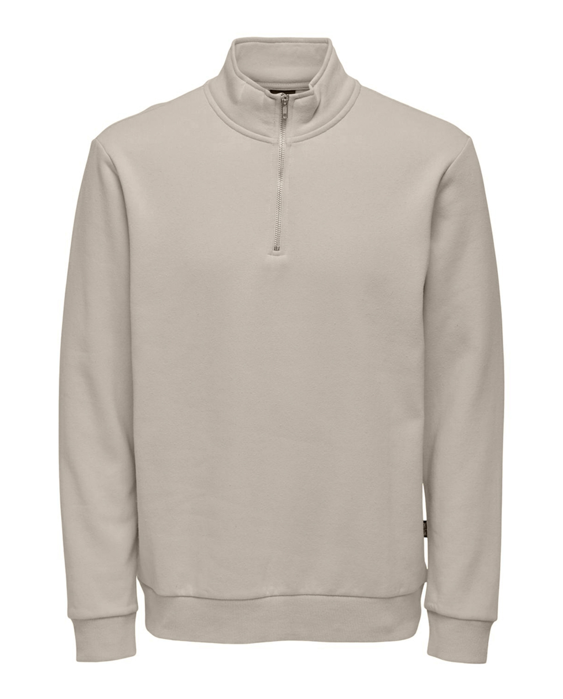 Sweatshirt Básica com Gola Alta Bege-4