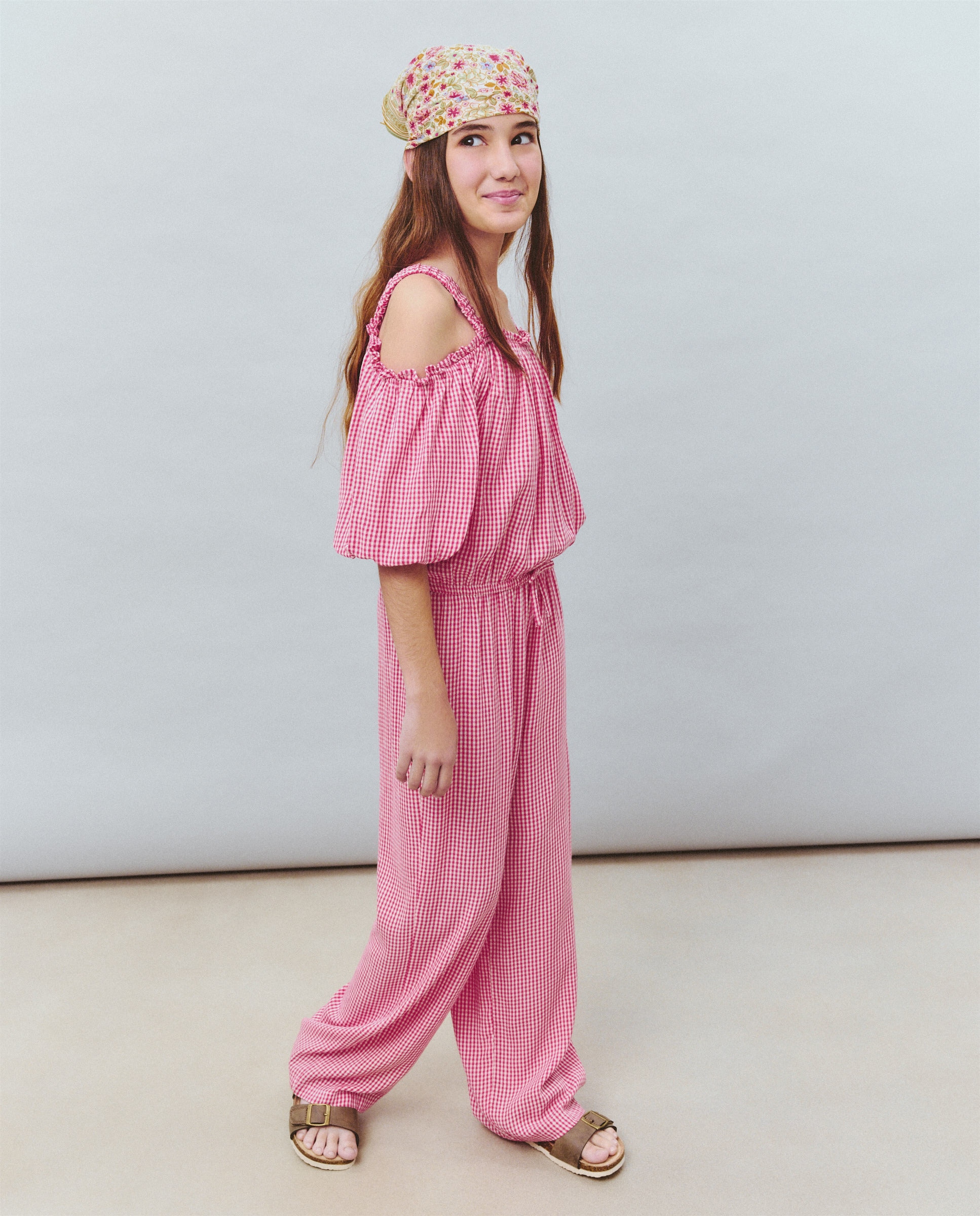 Imagem 0 de Macacão de Manga pelo Cotovelo e Alças Vichy