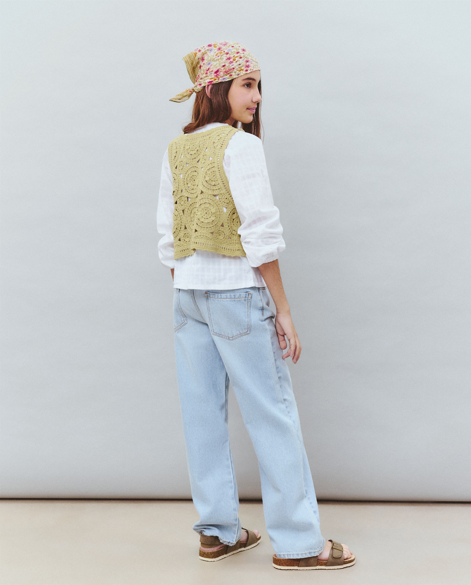 Colete Aberto de Crochet 520 Caqui-3