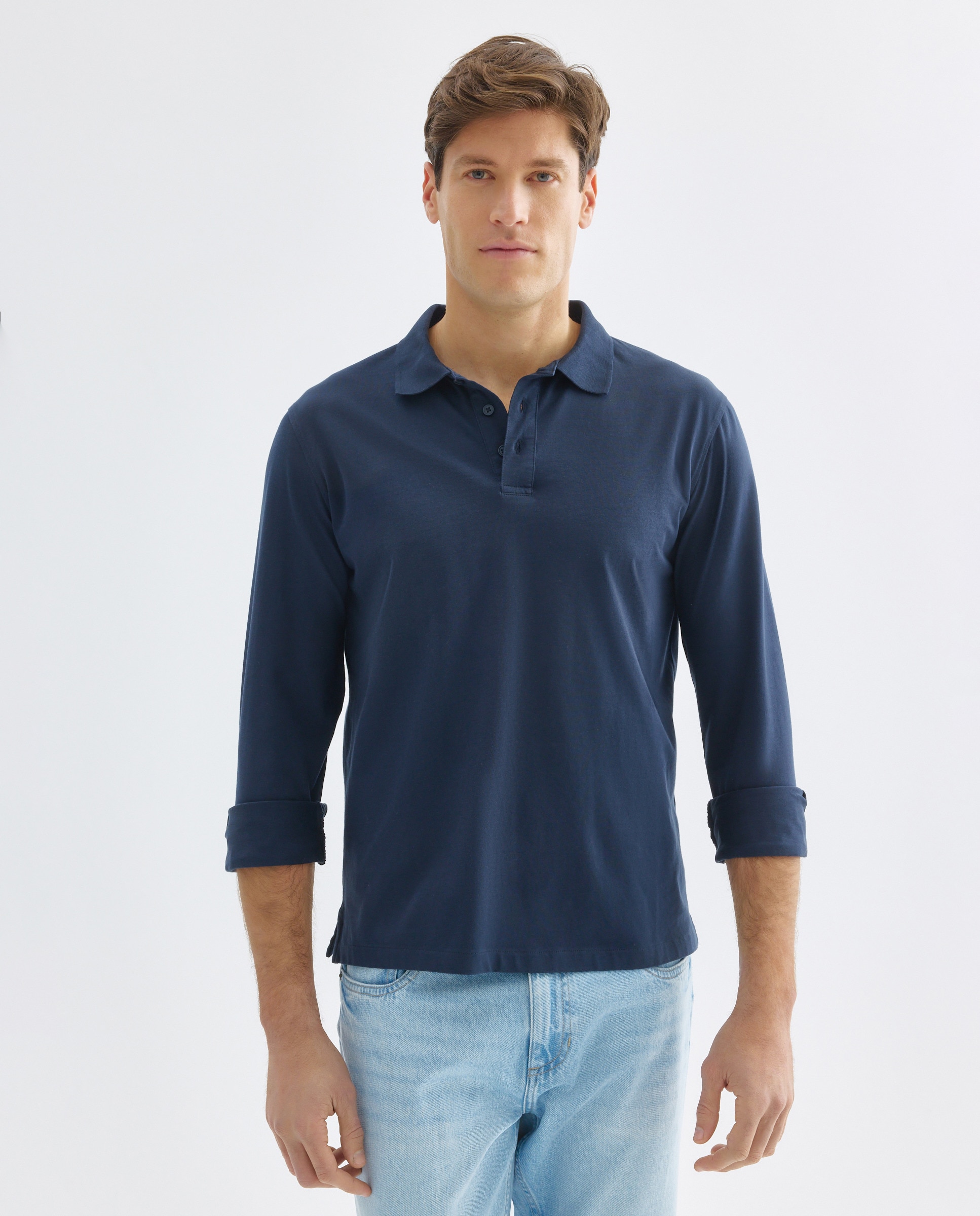 Imagen 0 de Polo de hombre liso jersey cuello rib