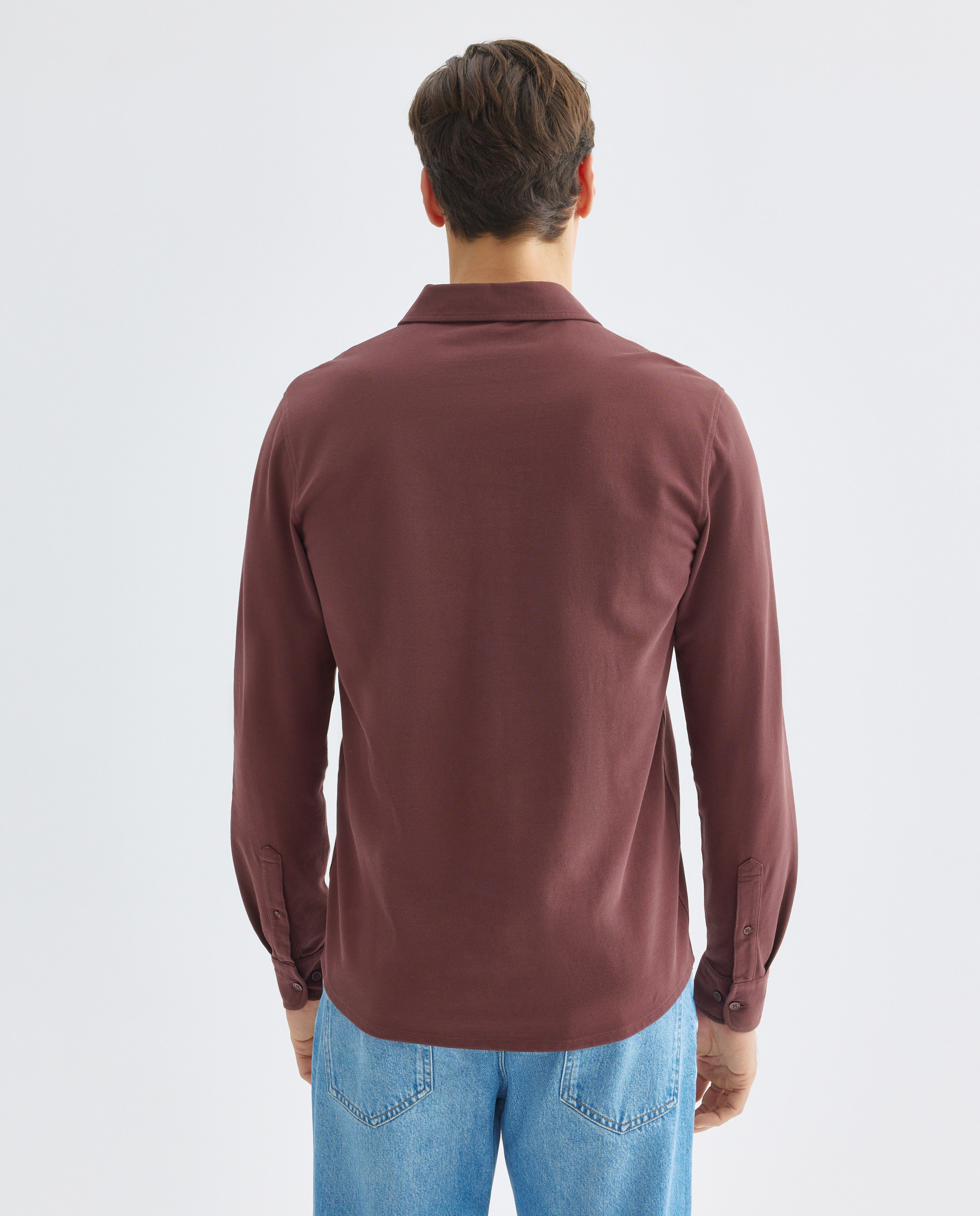 Polo de hombre pique polera liso 200 Rosa-3