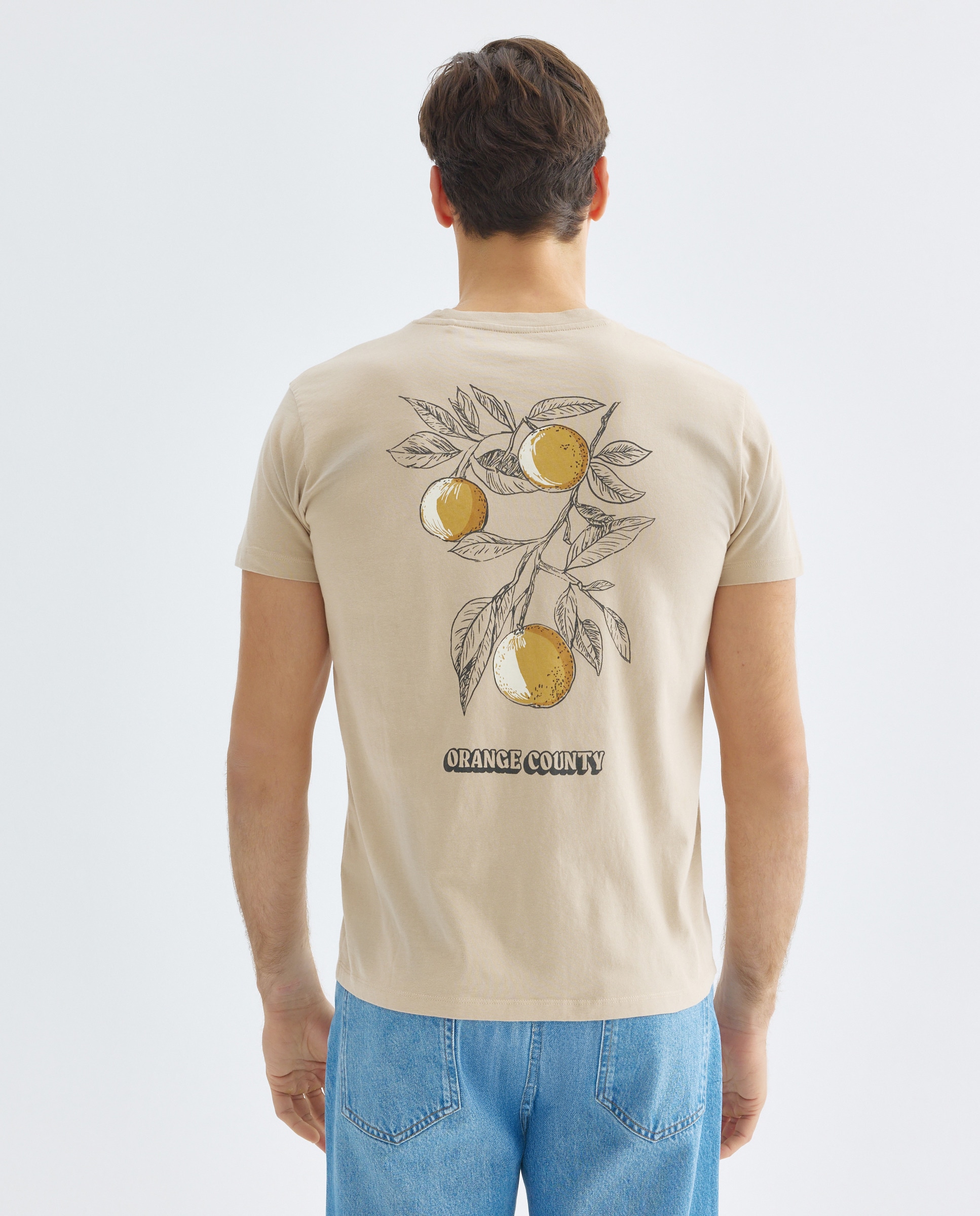 Camiseta de hombre manga corta ORANGE COUNTY Beige-3