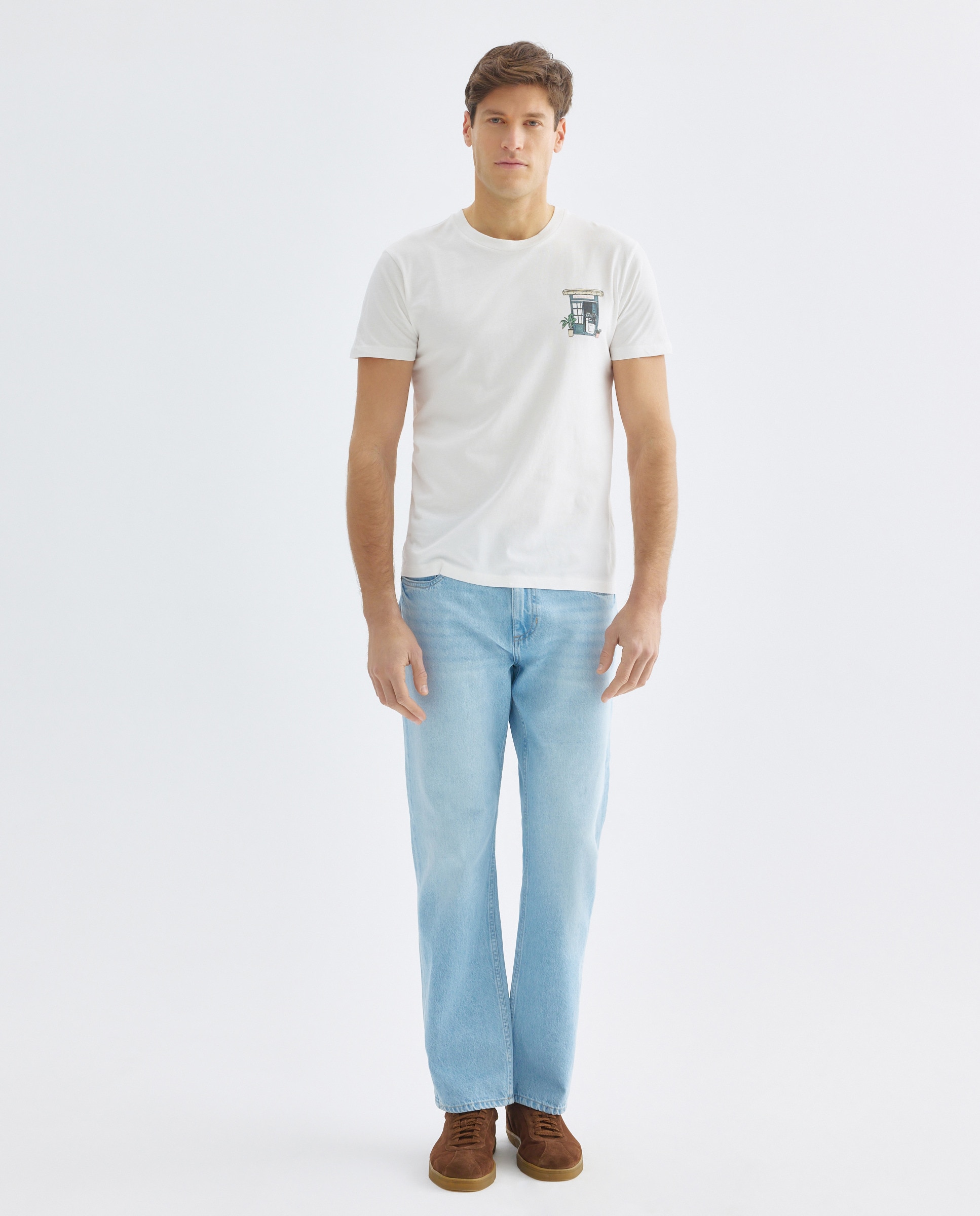 Camiseta de hombre manga corta Le Fleuriste Parfait 120 Crudo-2