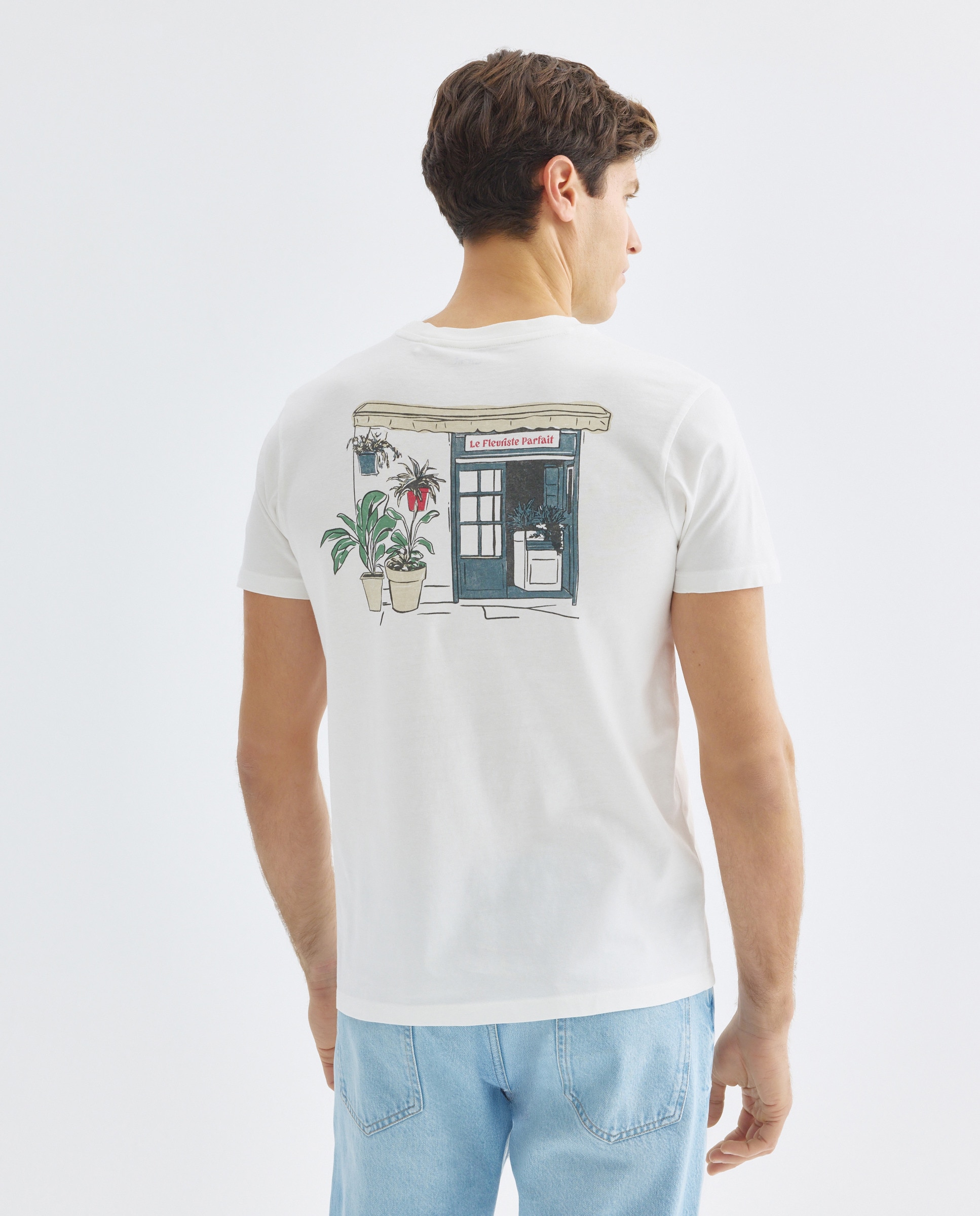 Camiseta de hombre manga corta Le Fleuriste Parfait 120 Crudo-3