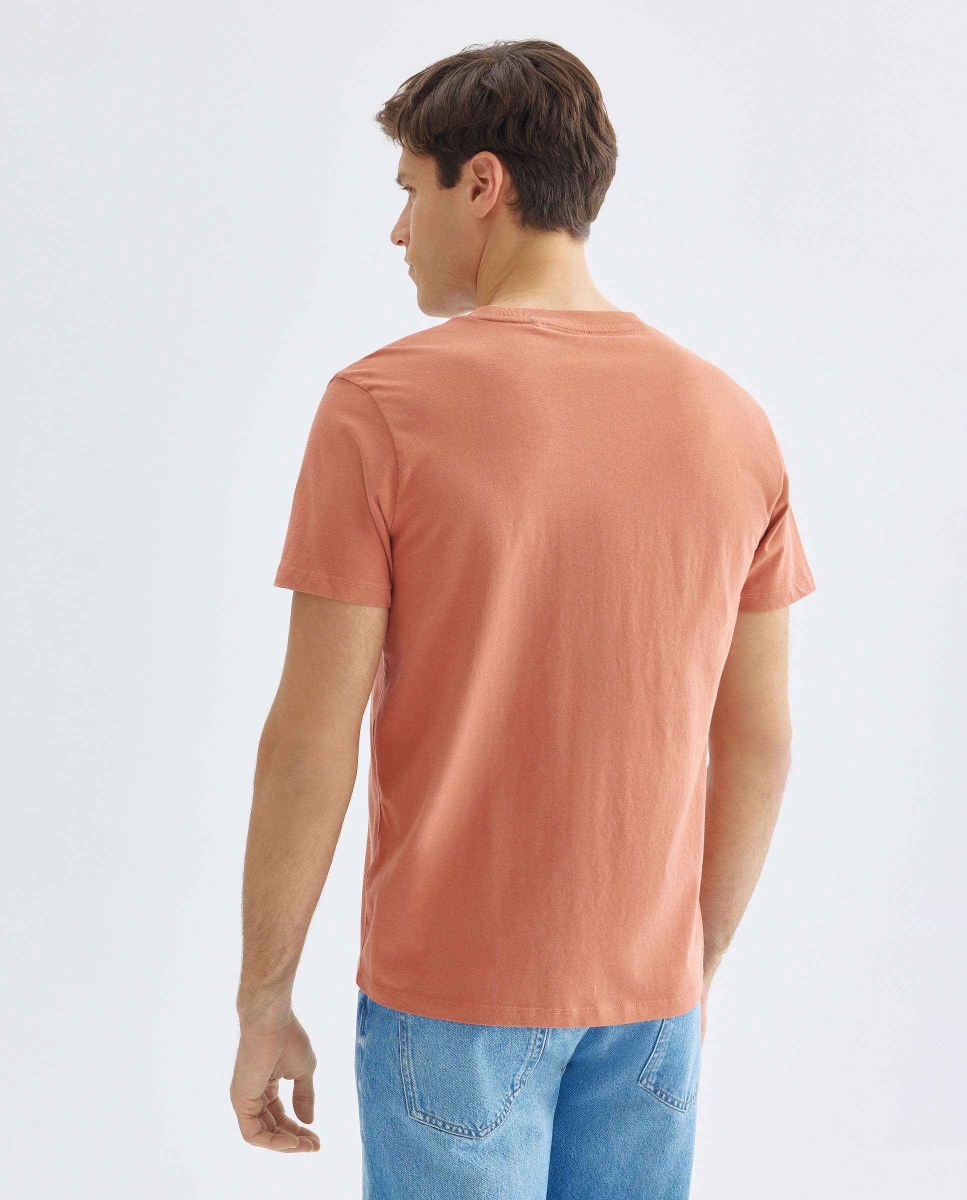 Camiseta de hombre manga corta cuello caja lisa 600 Rojo-3