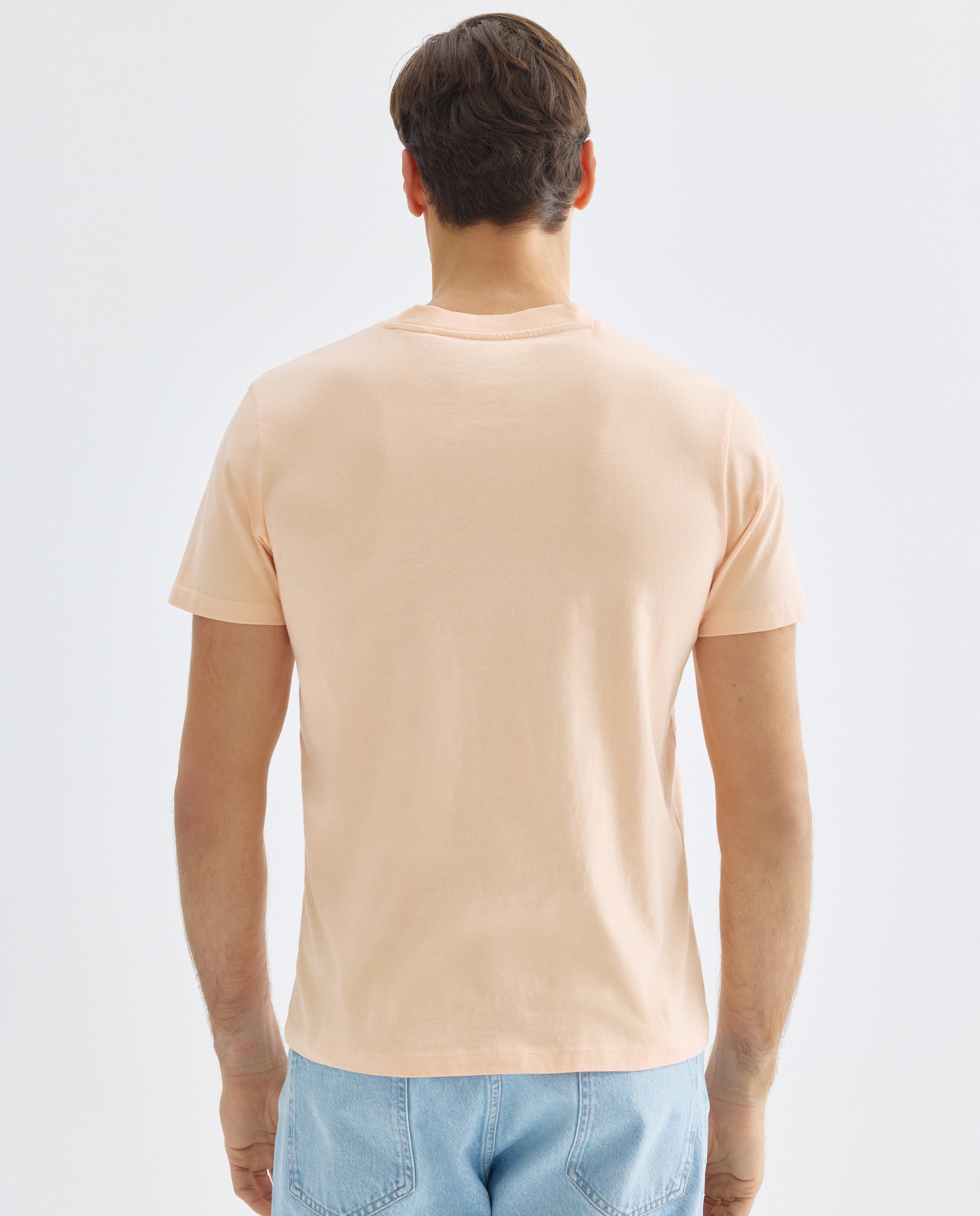 Camiseta de hombre manga corta cuello caja lisa 660 Naranja-3