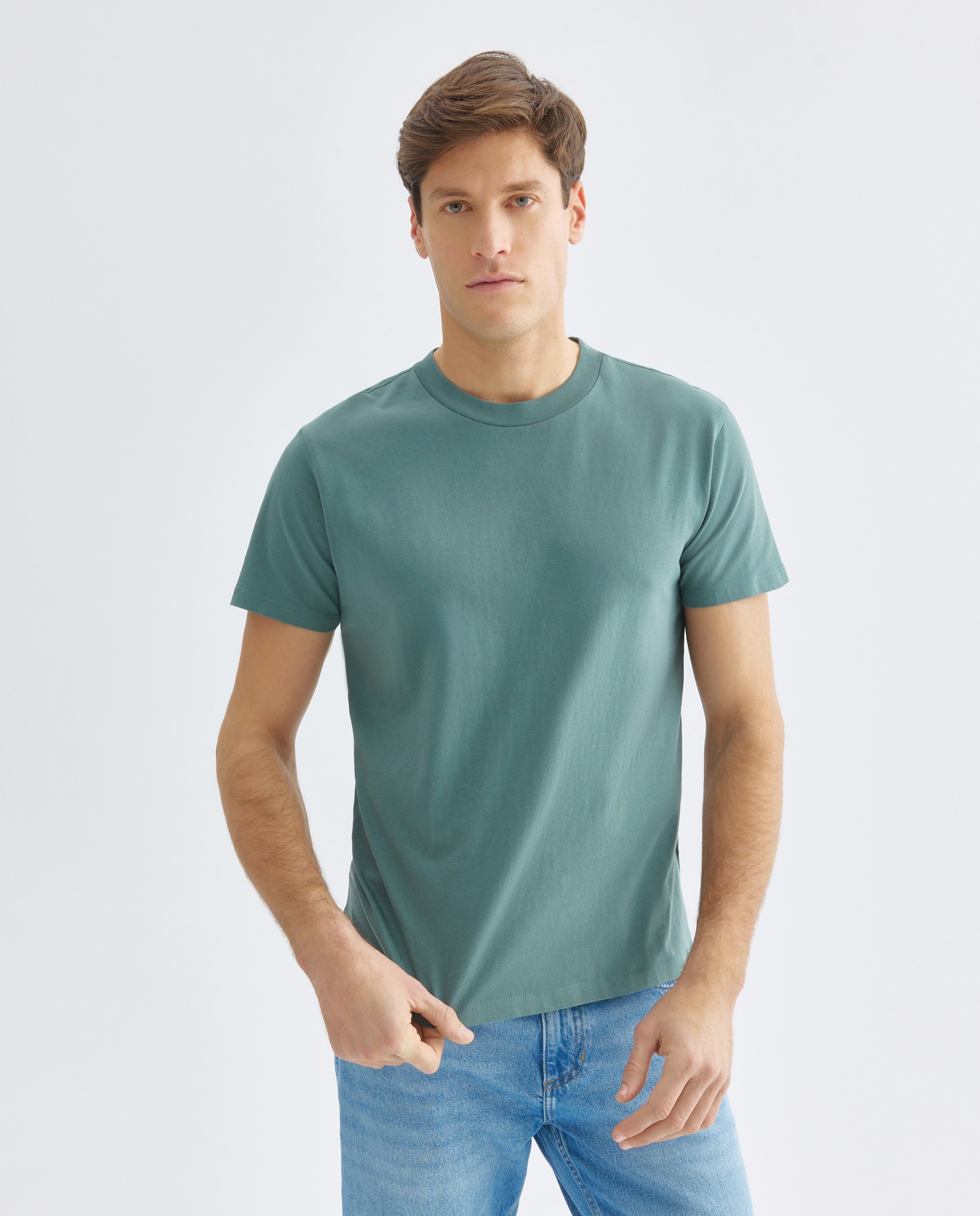 Imagen 0 de Camiseta de hombre manga corta cuello caja lisa