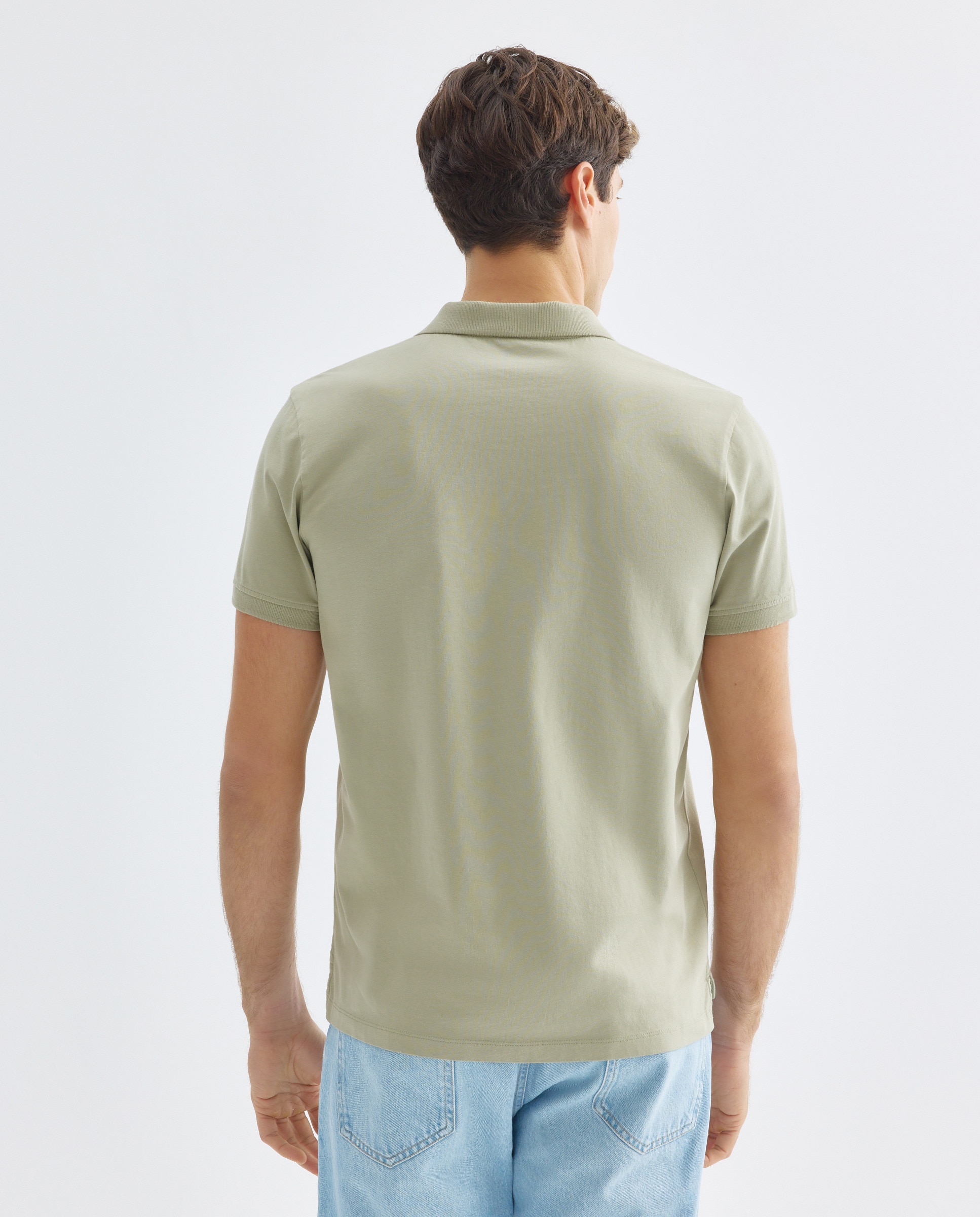 Polo manga corta jersey lavado Verde-3