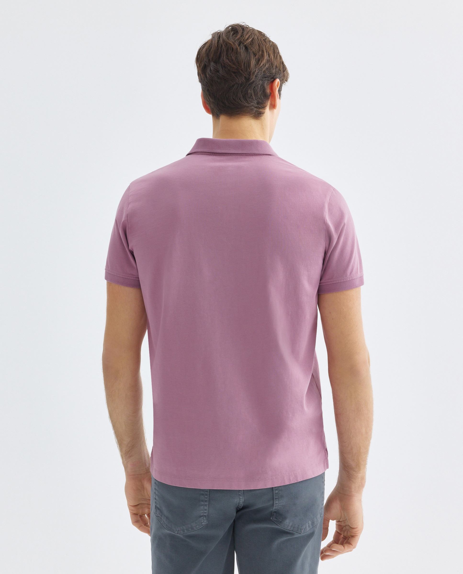 Polo manga corta jersey lavado 282 Malva-3