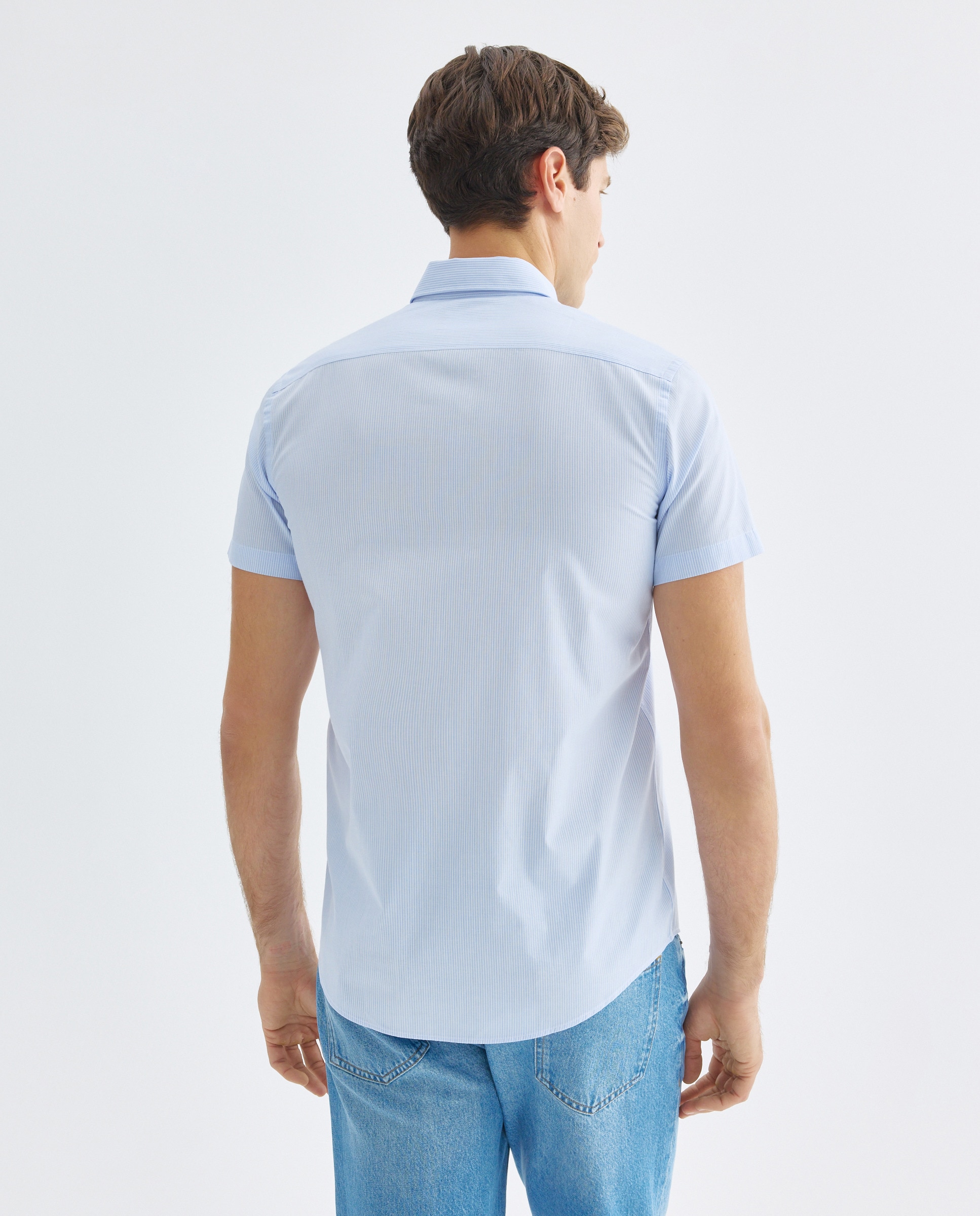 Camisa sport manga corta hombre fácil plancha 410 Azul claro-3