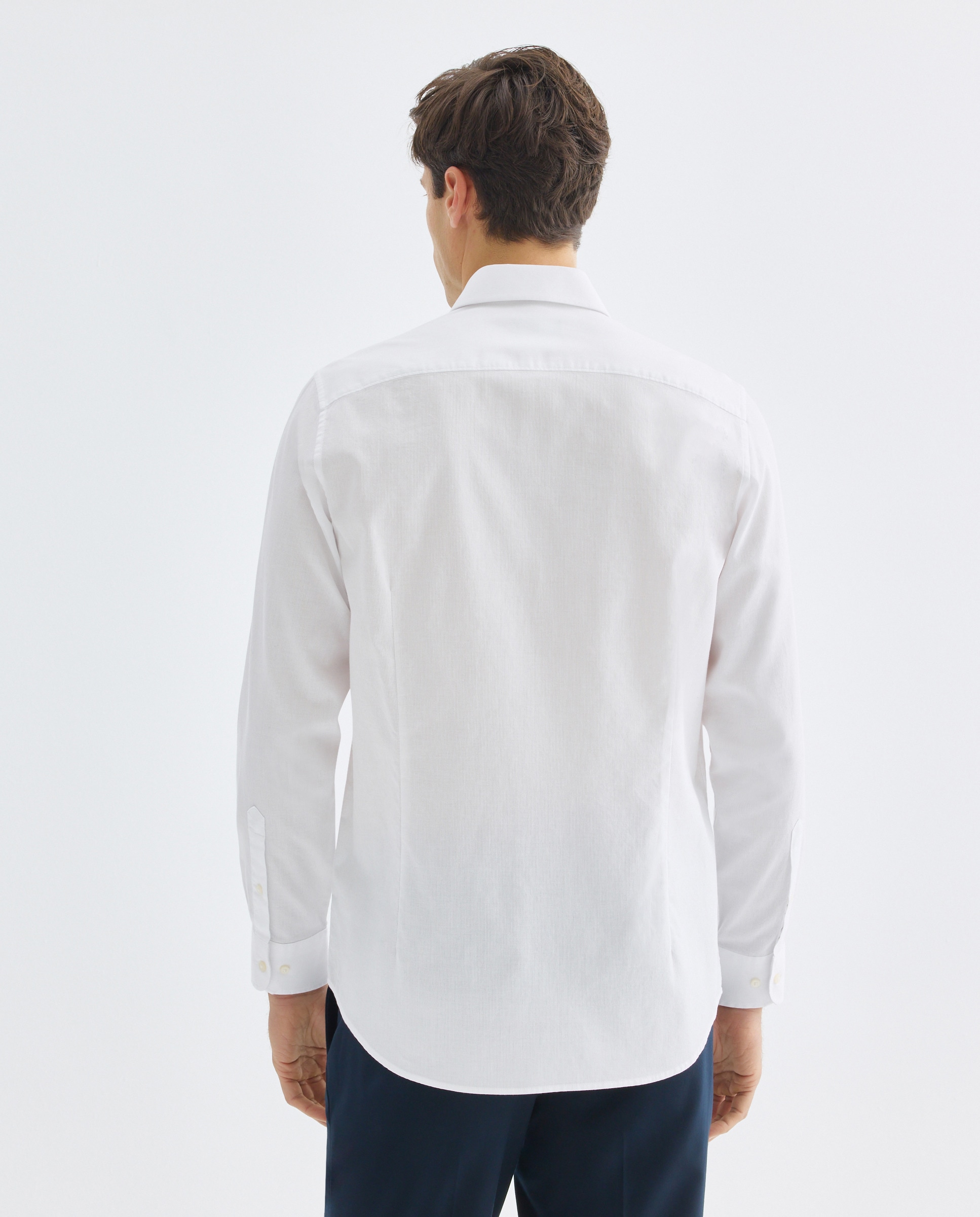 Camisa vestir hombre estructura slim fit Blanco-3