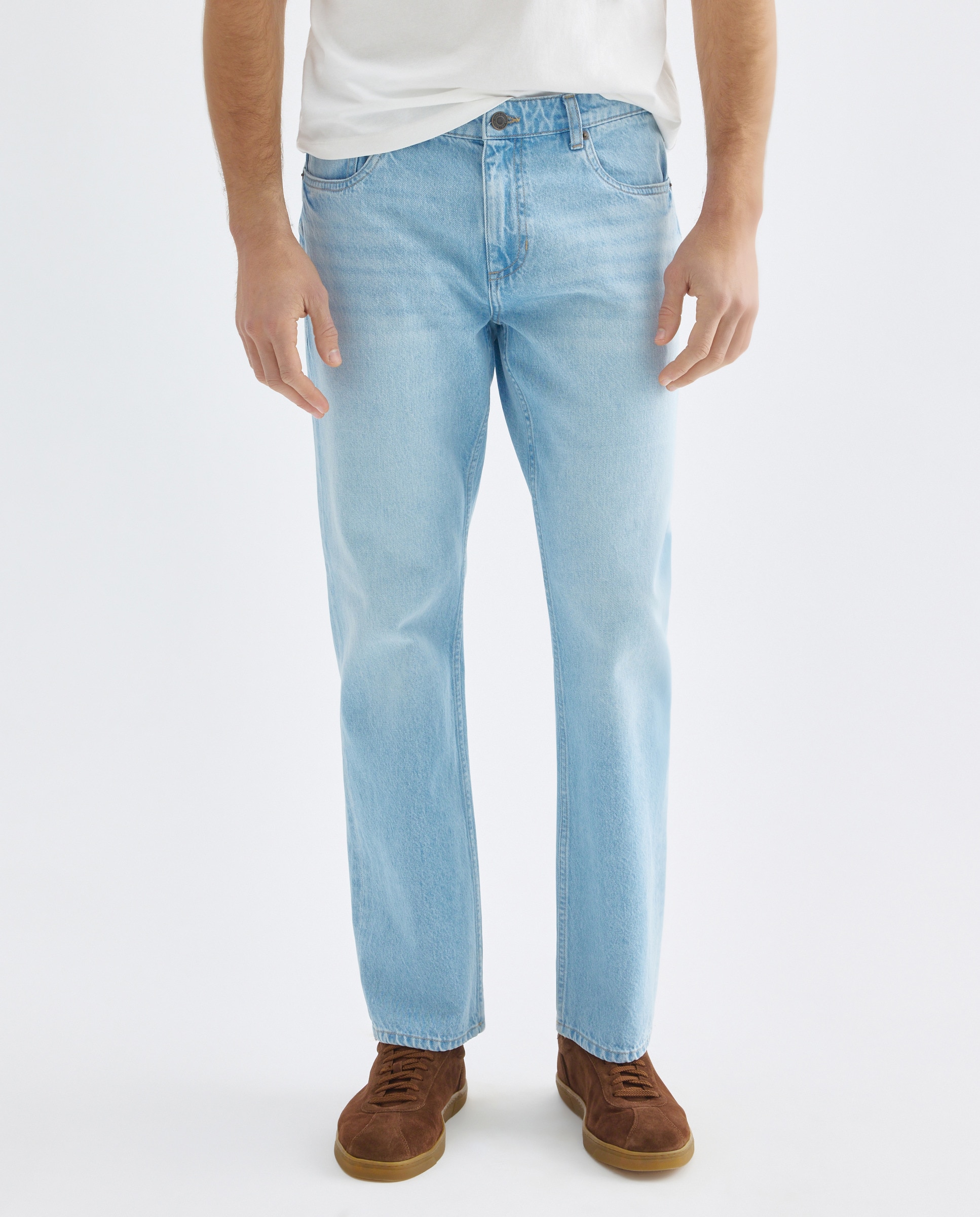 Pantalón vaquero hombre regular fit 100% algodón Cerúleo-2