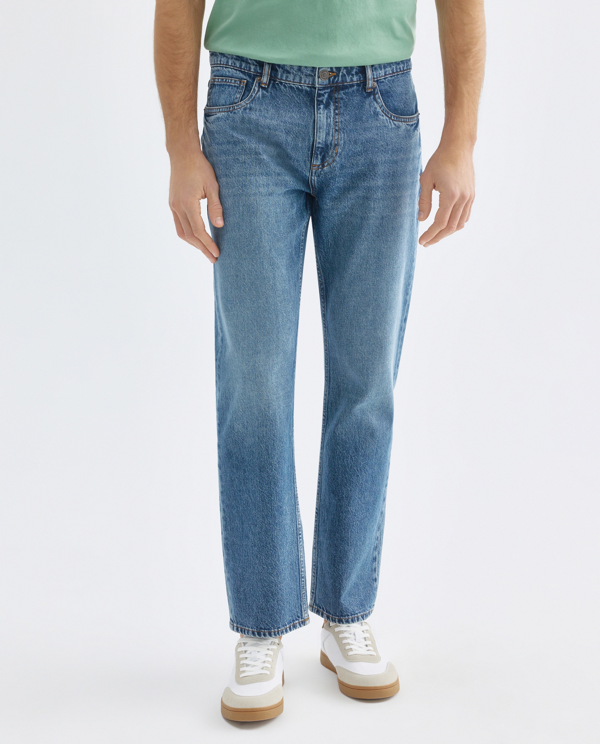 Pantalón vaquero hombre regular fit 100% algodón Azul Suave-2