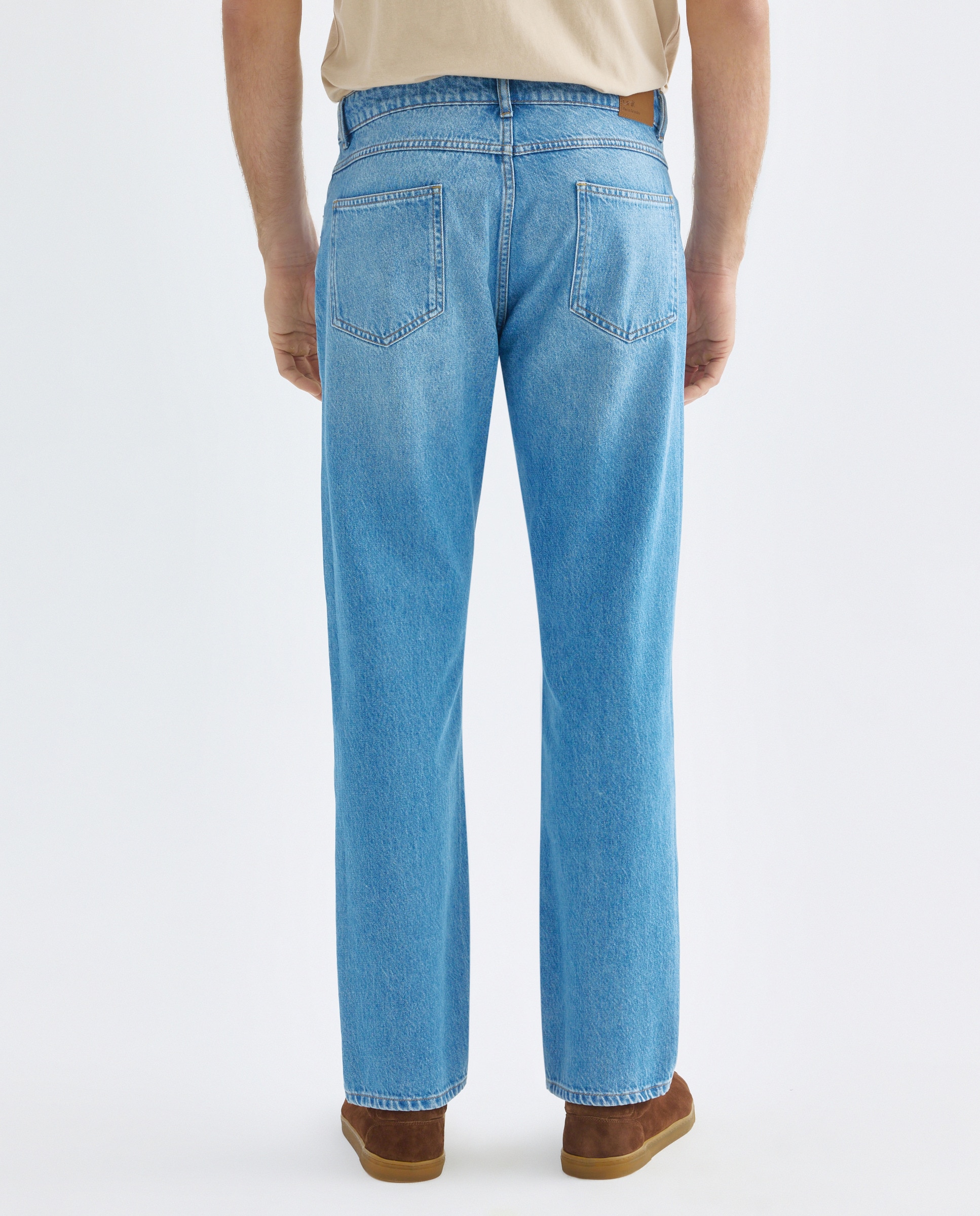 Pantalón vaquero hombre regular fit 100% algodón Azul pálido-3