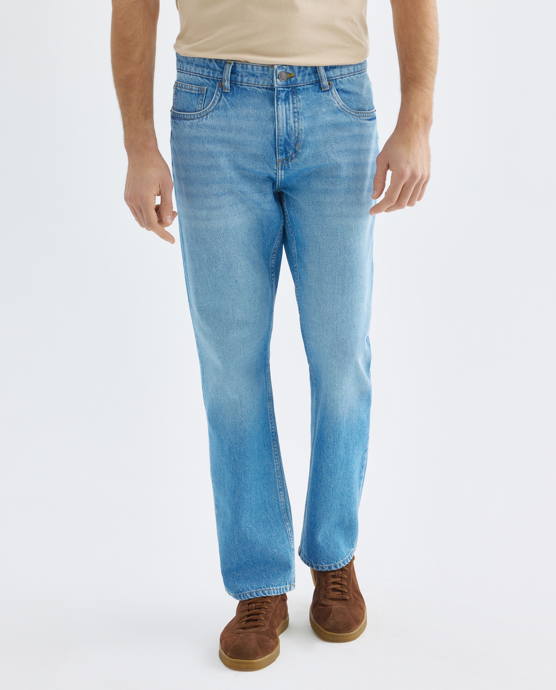 Pantalón vaquero hombre regular fit 100% algodón Azul pálido-2