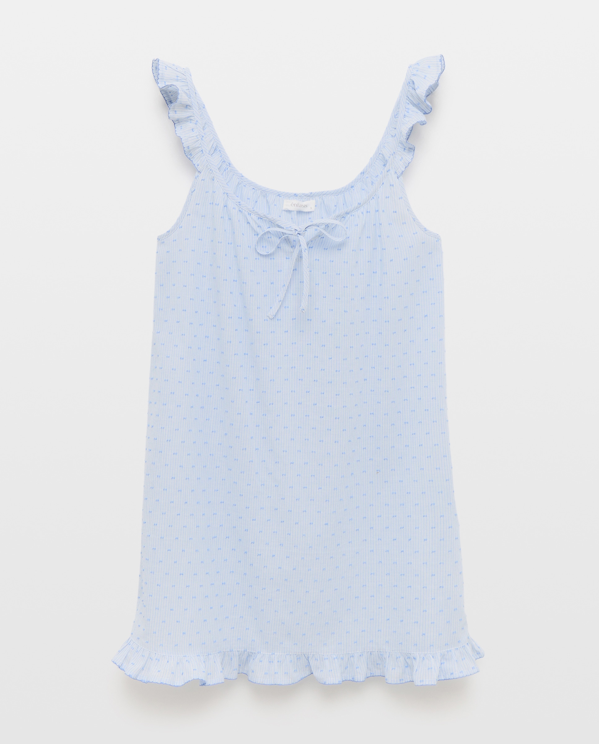 Camisa de Dormir de Alças 400 Azul-5