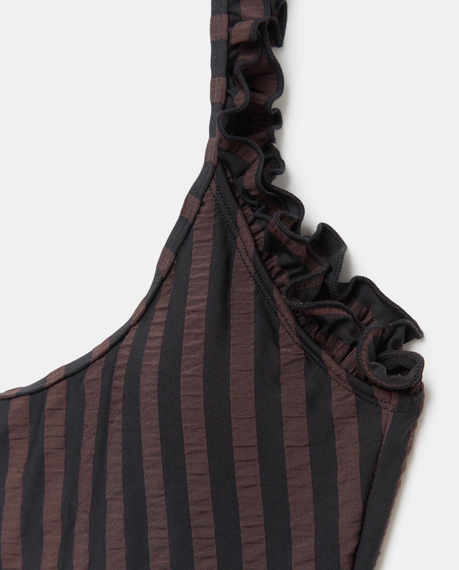 Bañador mujer volantes seersucker Negro-6
