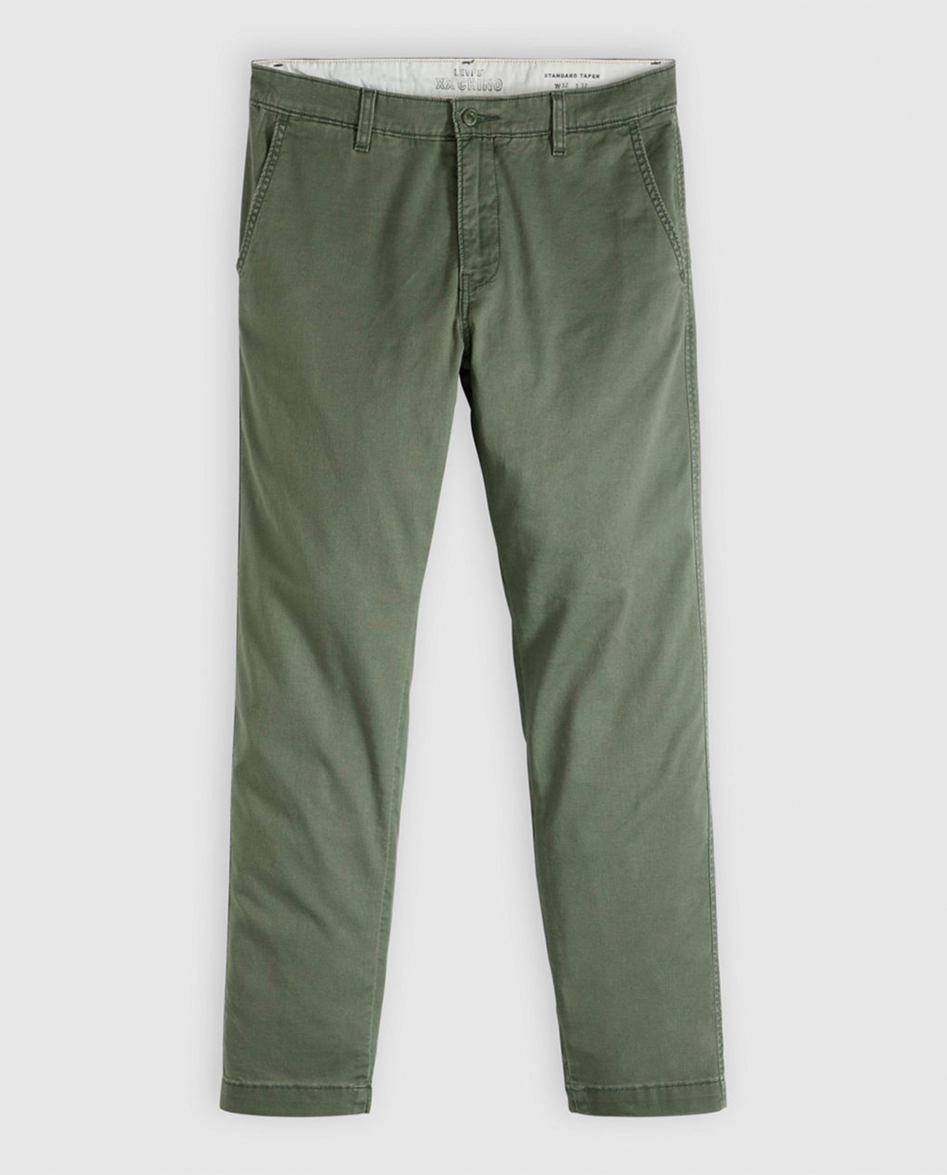 Calças Chino Regular XX Std™ com Toque de Linho Verde-escuro-5