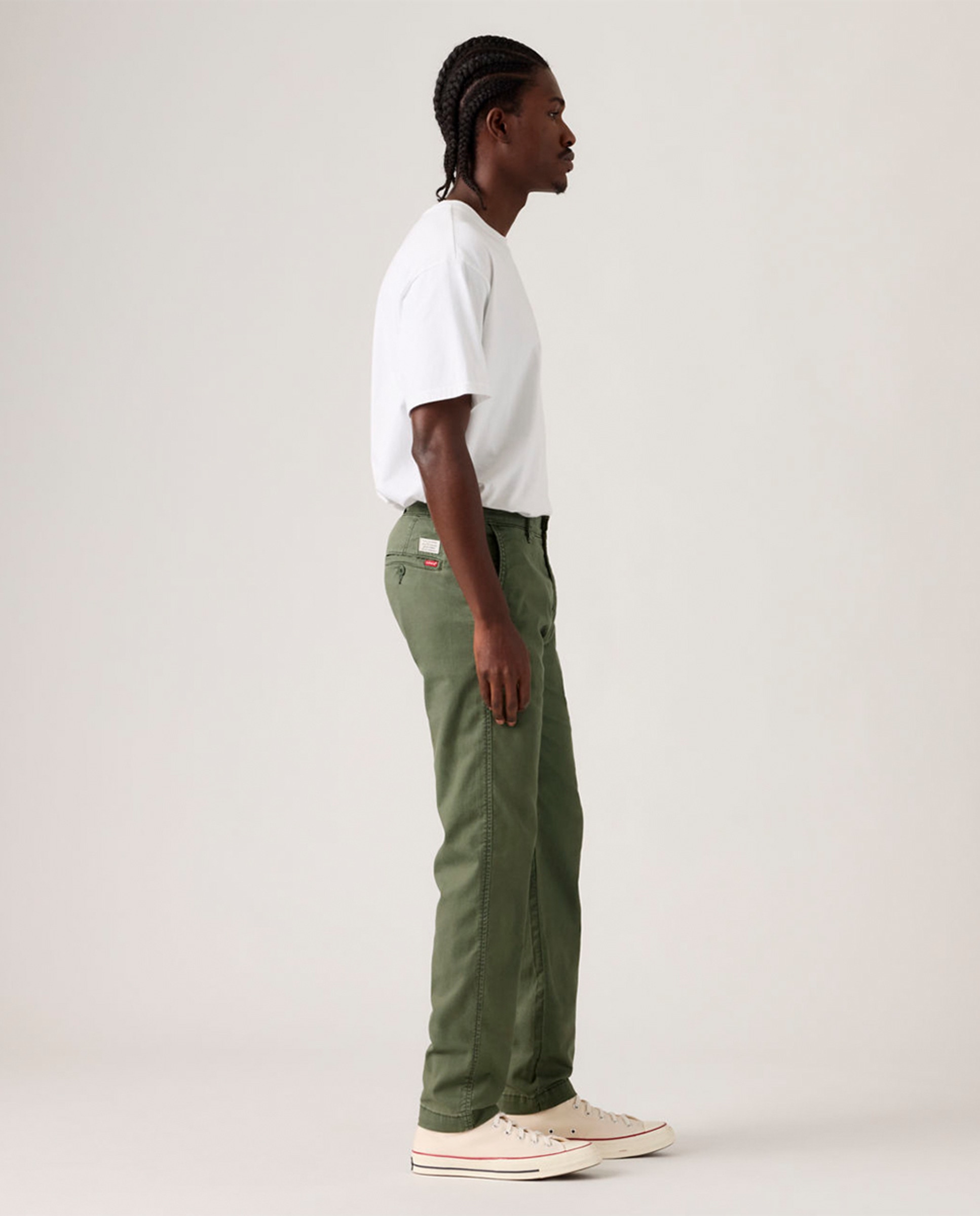 Calças Chino Regular XX Std™ com Toque de Linho Verde-escuro-4