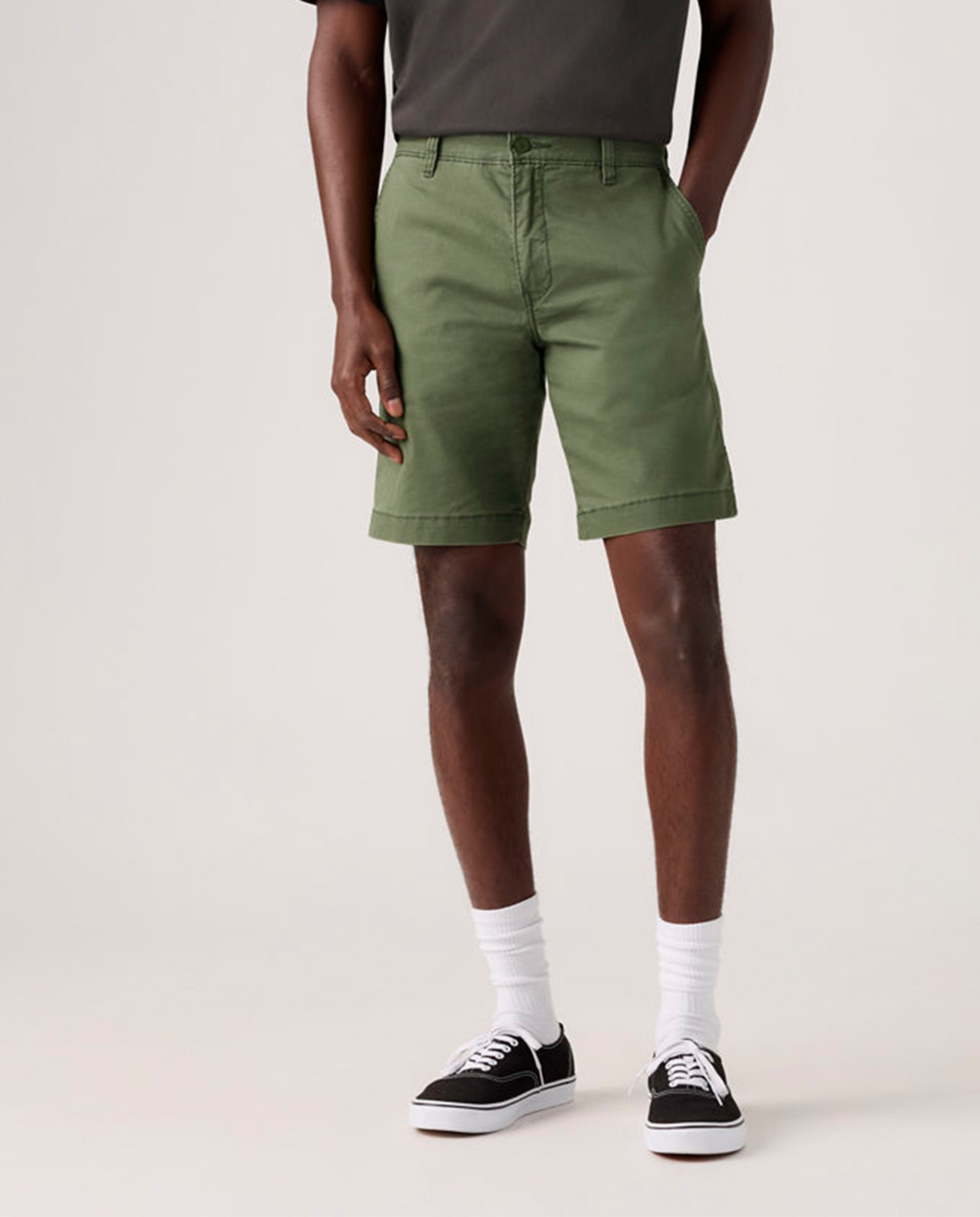 Bermudas XX Chino com Toque de Linho Verde-escuro-2