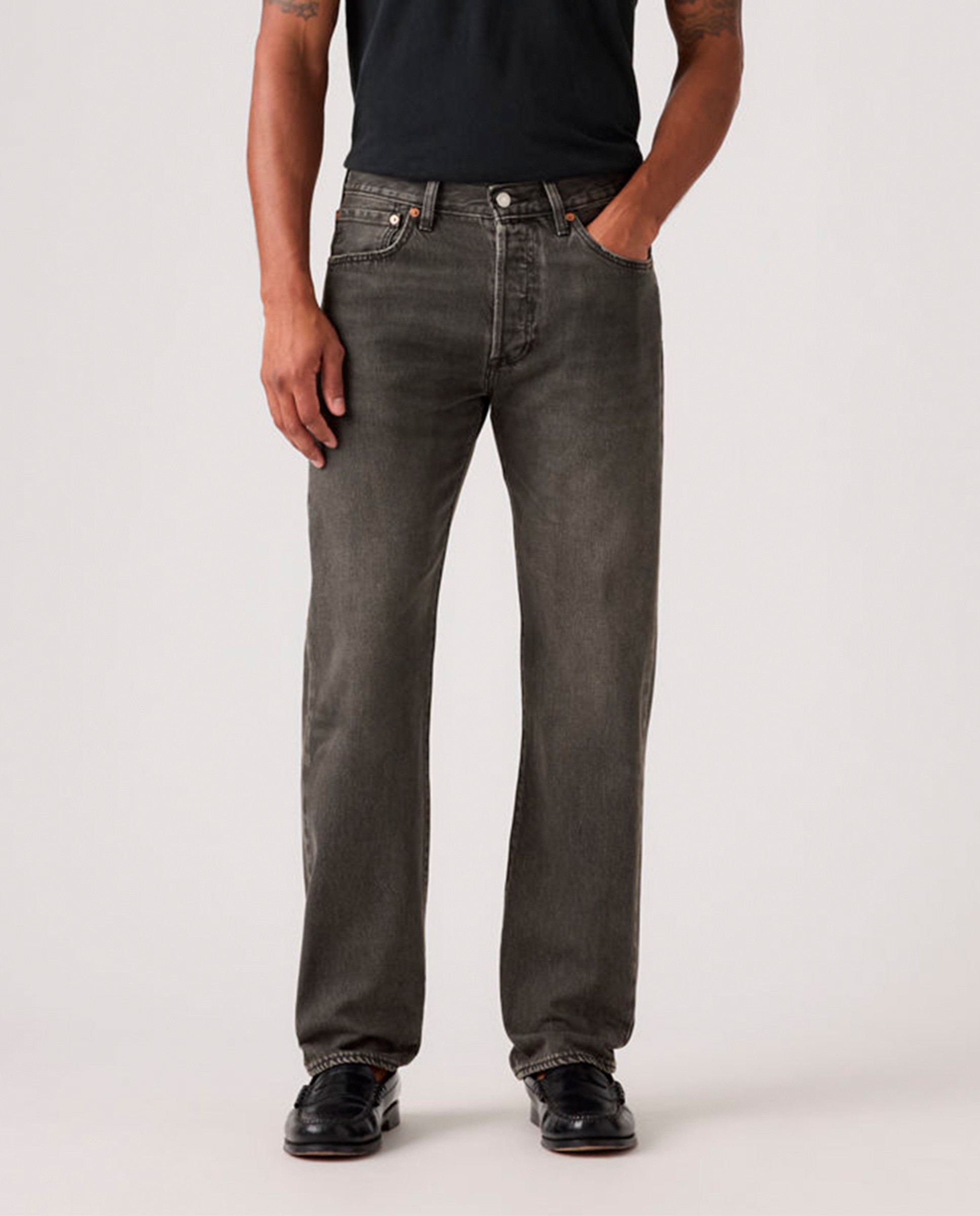 Jeans 501® Original Straight de Algodão Cinzento-escuro-2