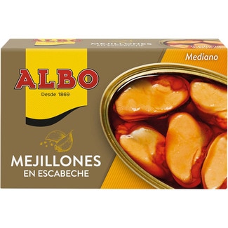 mejillones en escabeche 10-14 piezas lata 72 g neto escurrido - Albo