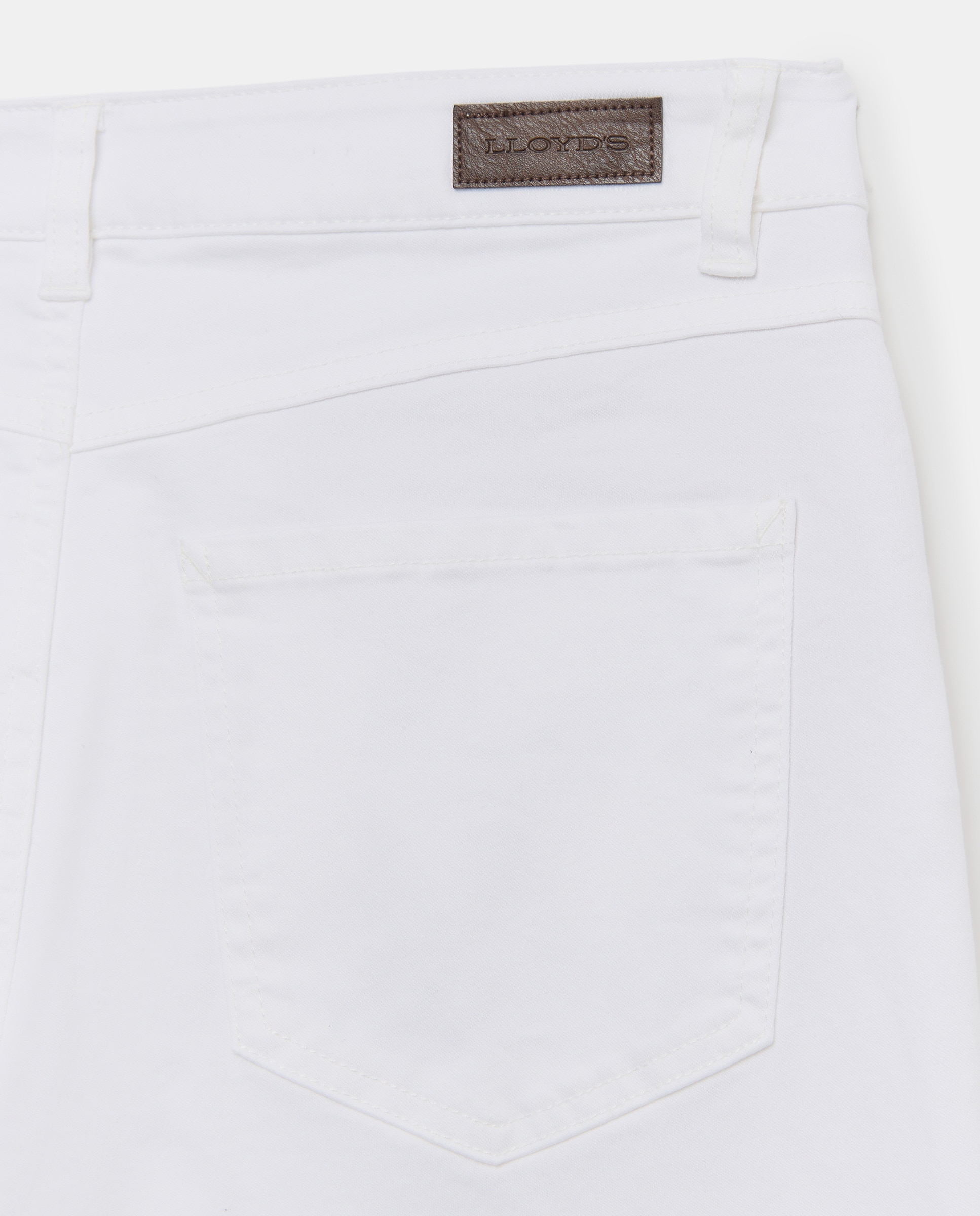 Calças Semi Skinny Básicas Branco-5