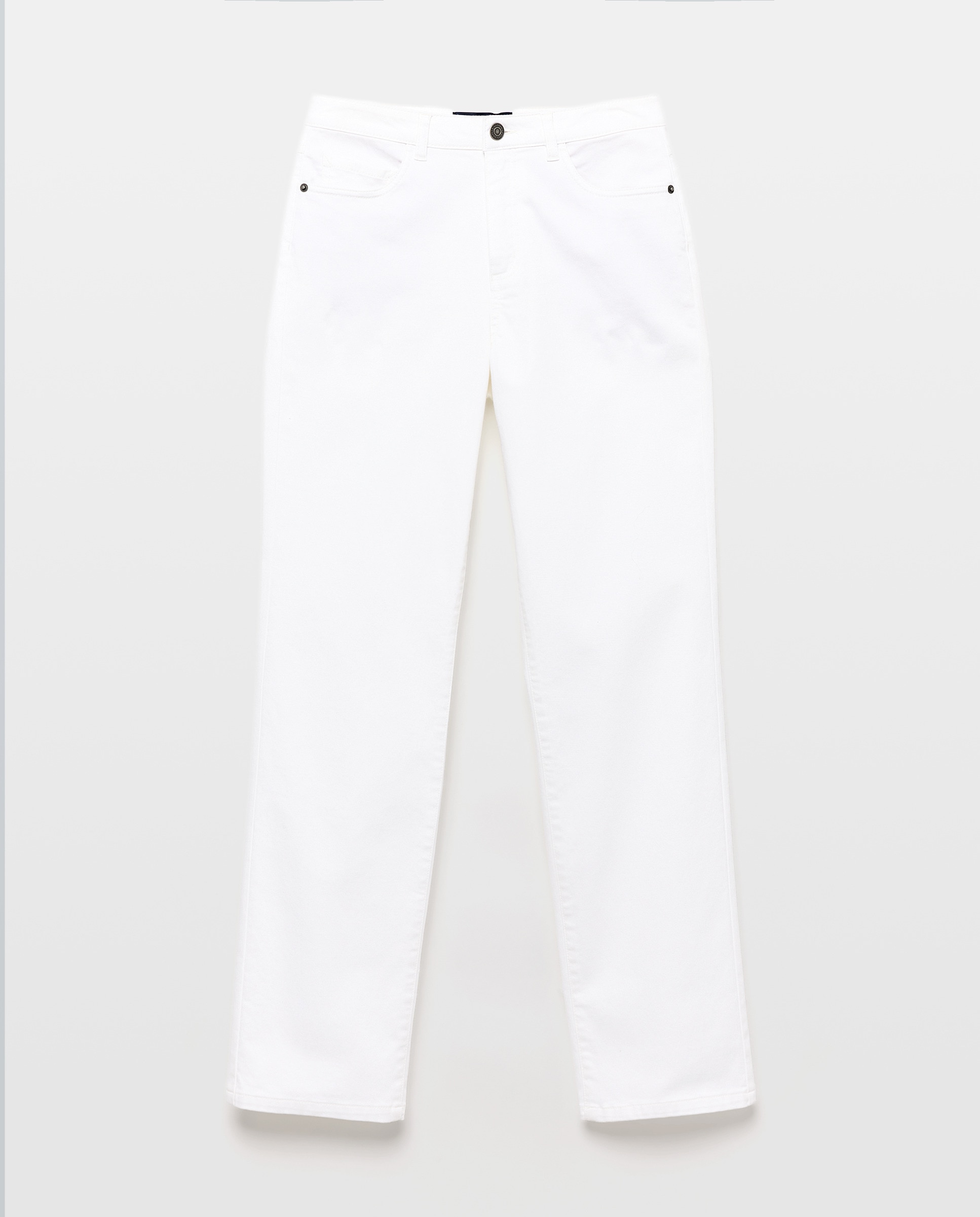 Calças Regular Básicas Branco-4