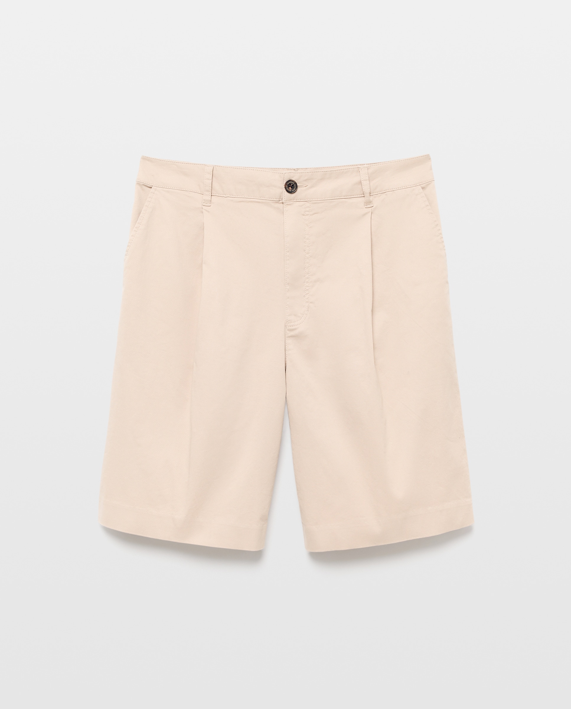 Bermudas Básicas às Riscas Bege-1