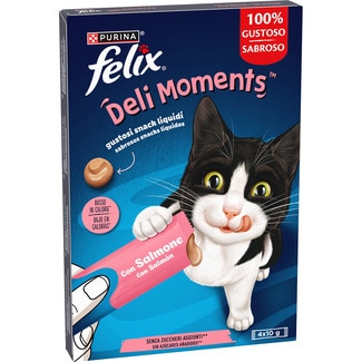 snack líquido gatos adultos salmón 4 x envase 10 g - Felix