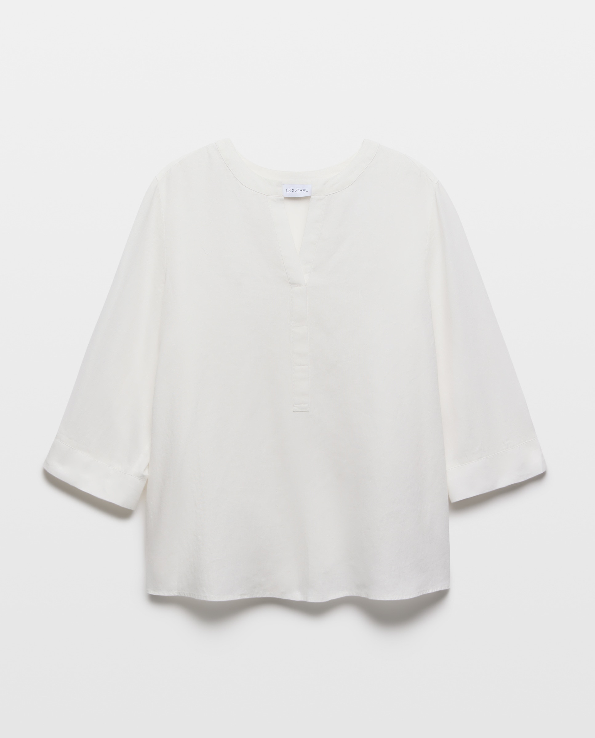 Blusa Lisa com Manga 3/4 Branco-4