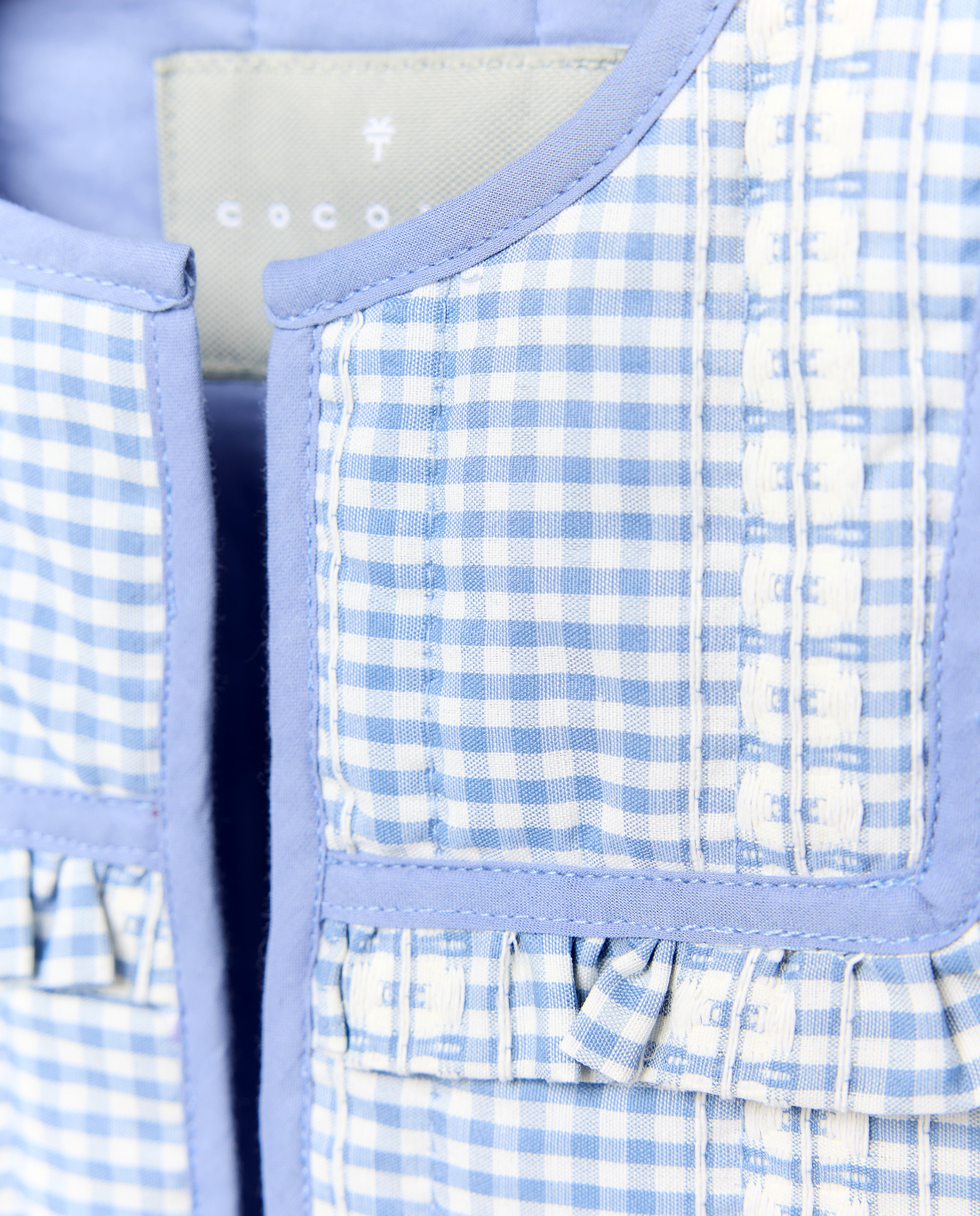 Colete Vichy com Bordado Azul-2