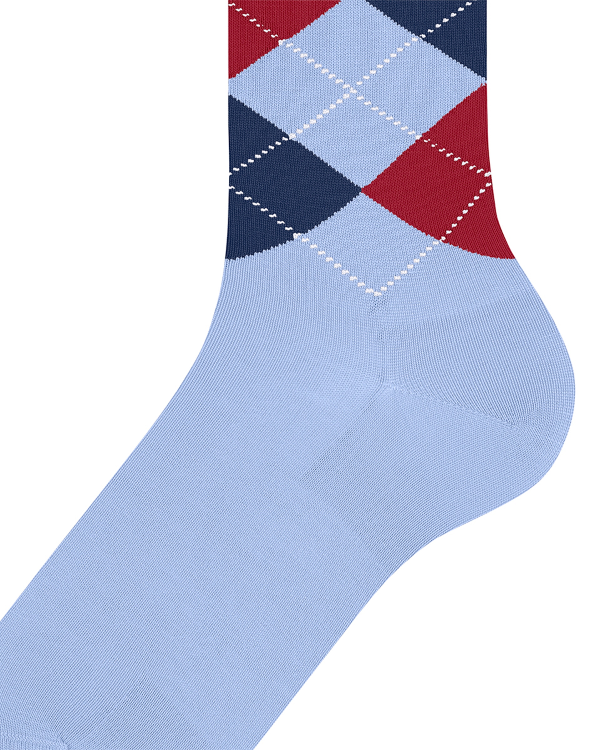 Meias com Intársia de Algodão Azul-claro-6