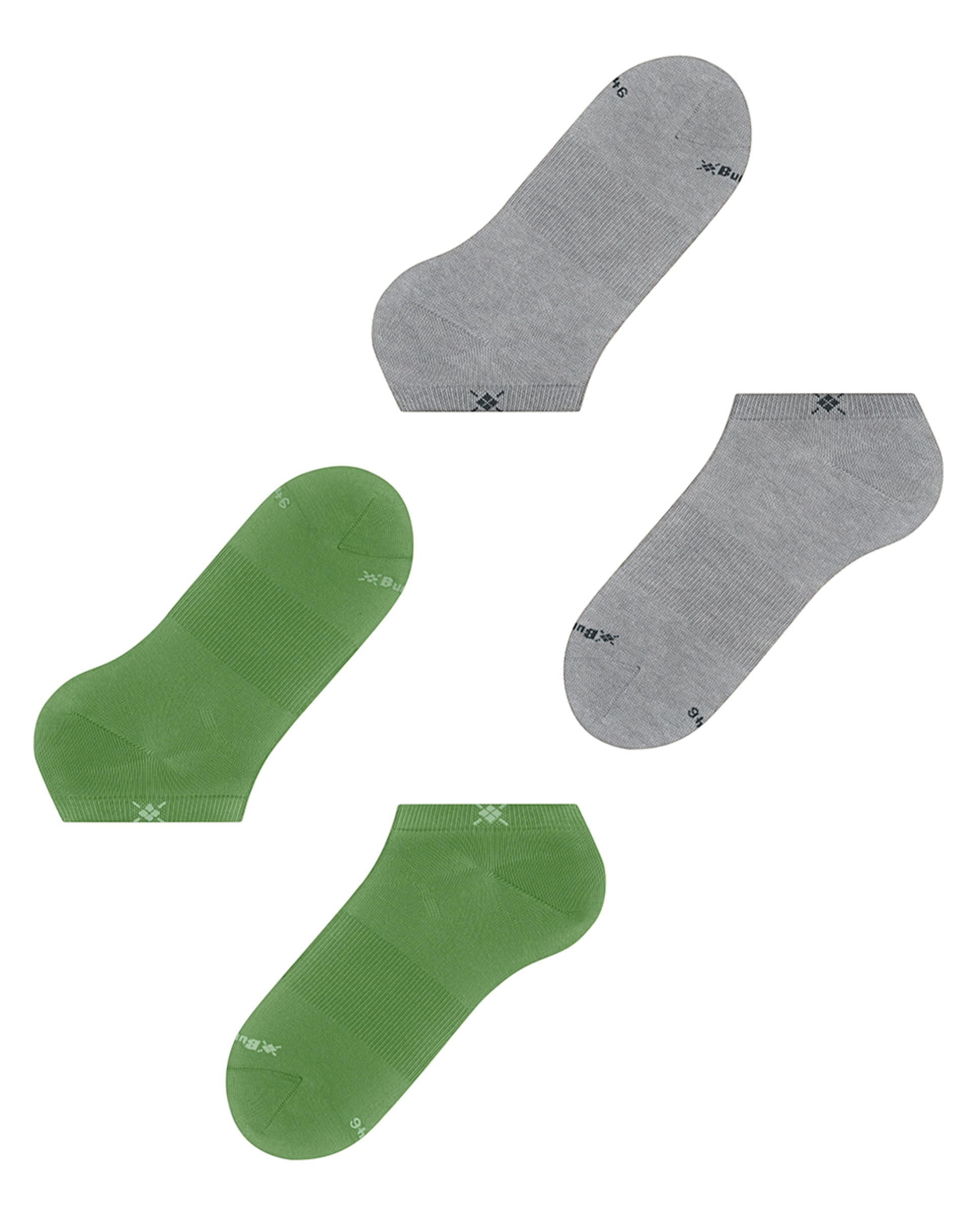 Pack Duplo de Meias Pelo Tornozelo e em Algodão Cinzento-4