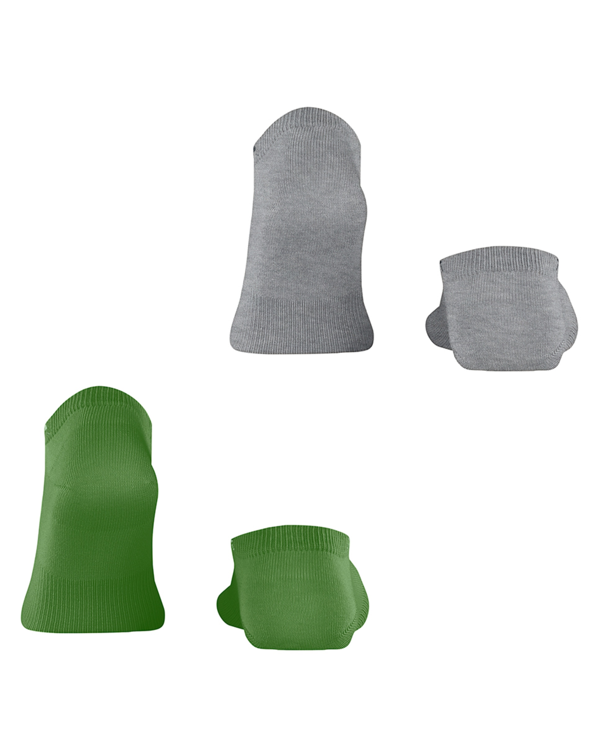 Pack Duplo de Meias Pelo Tornozelo e em Algodão Cinzento-2