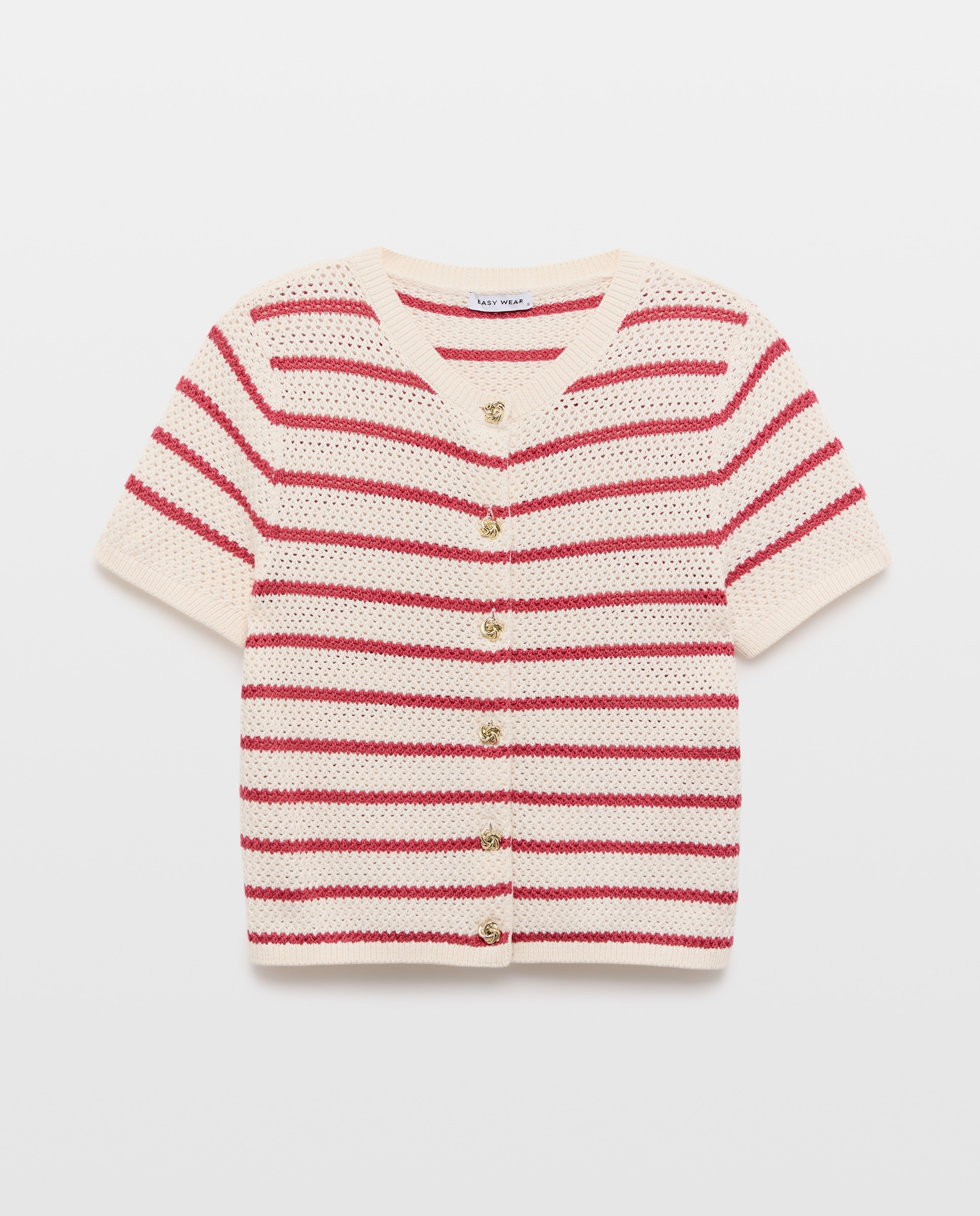 Casaco de malha estampado Rosa-5